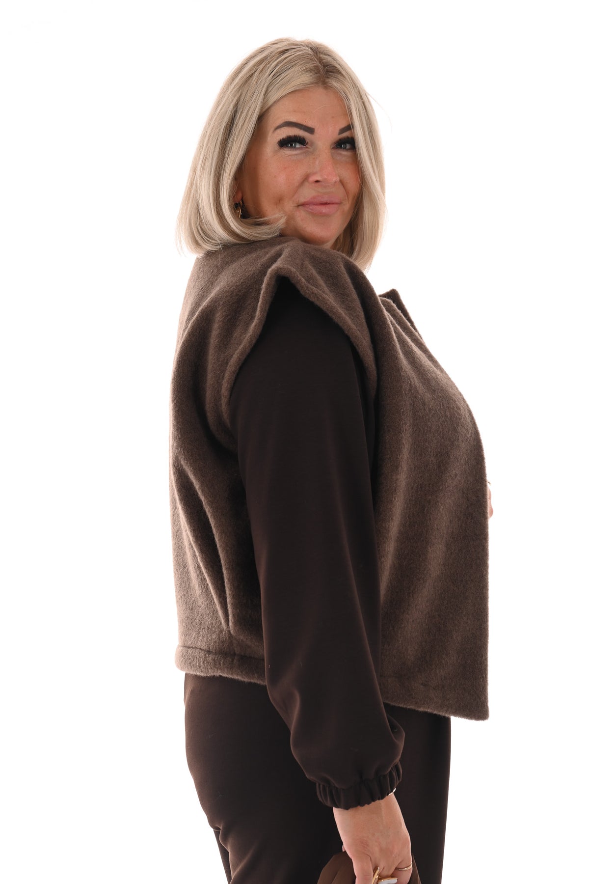 Gilet uni bruin