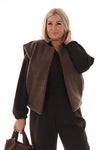 Gilet uni bruin