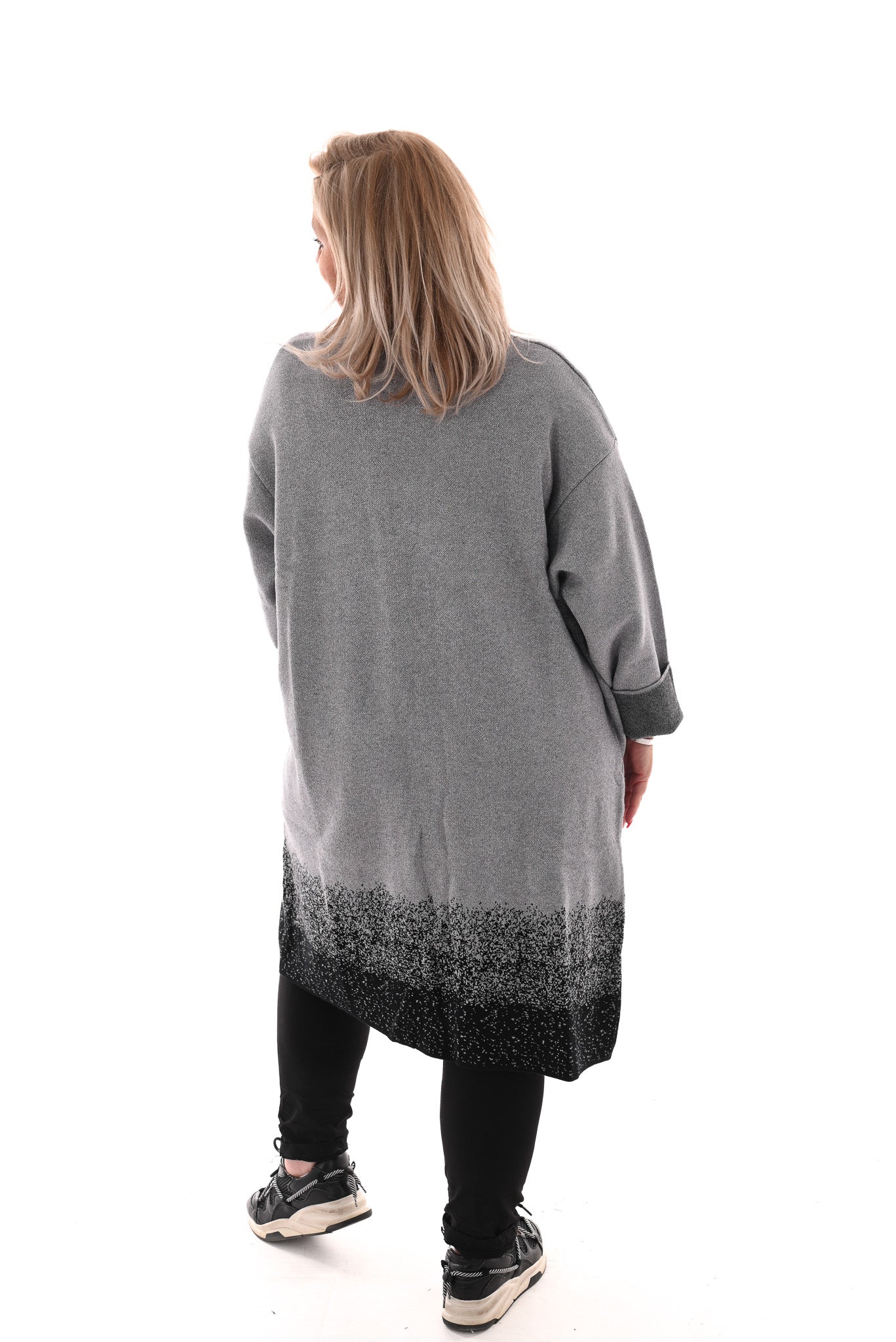Oversized vest v-hals en grote zakken grijs