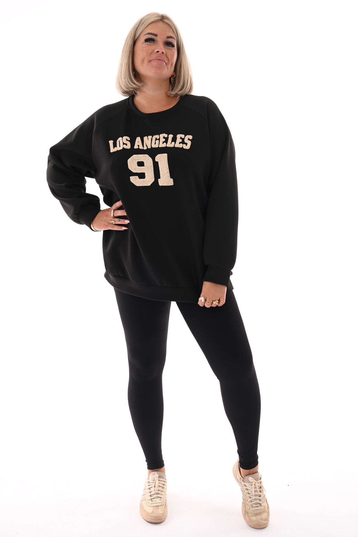 Sweater Los Angeles 91 zwart