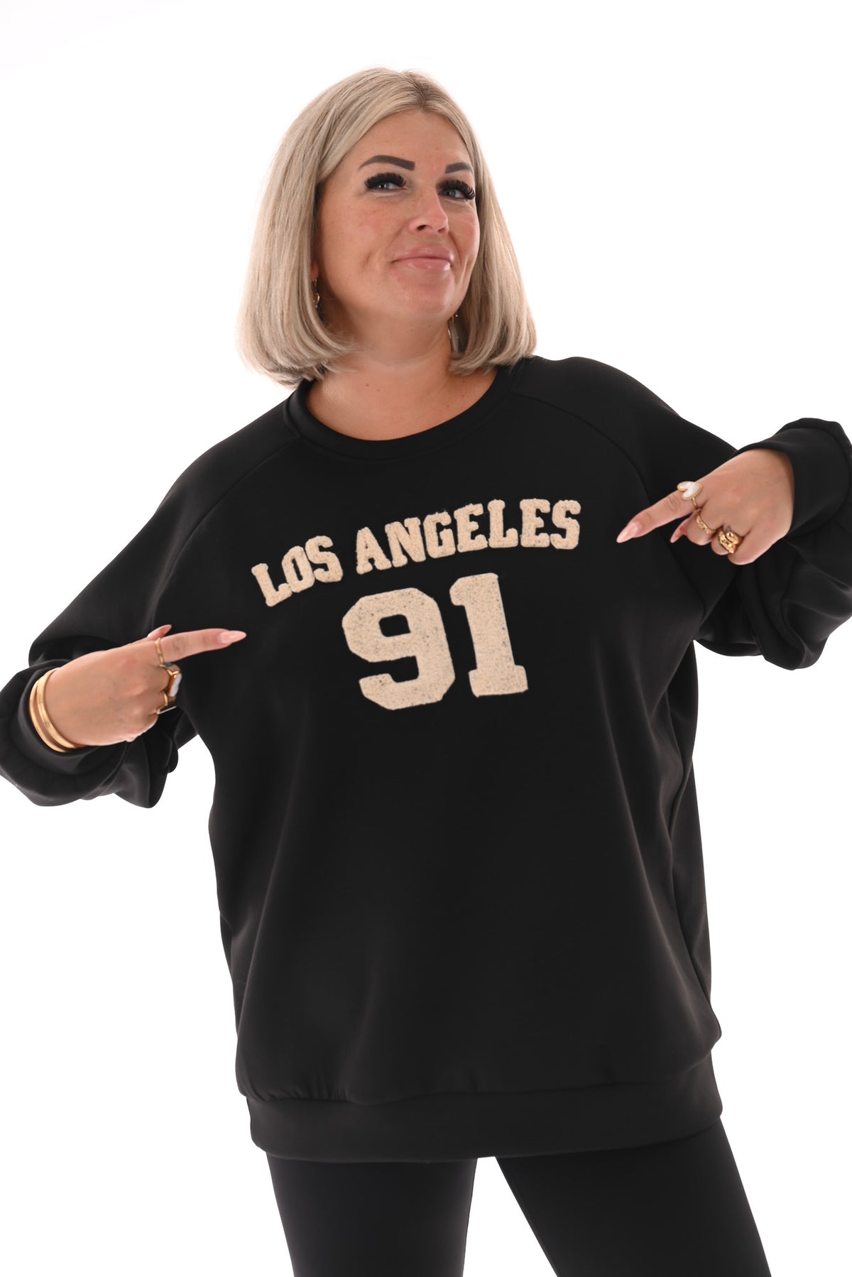 Sweater Los Angeles 91 zwart