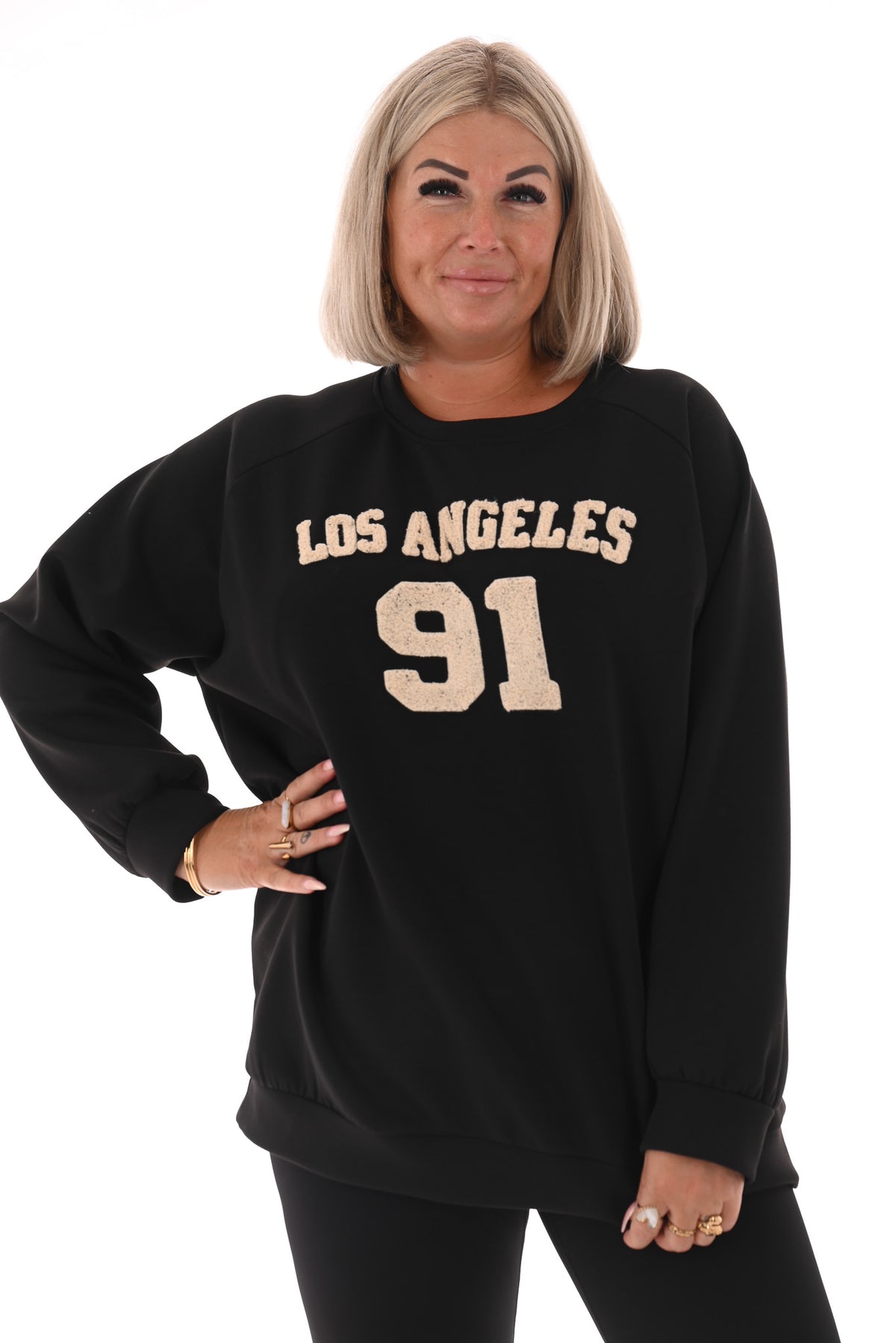 Sweater Los Angeles 91 zwart