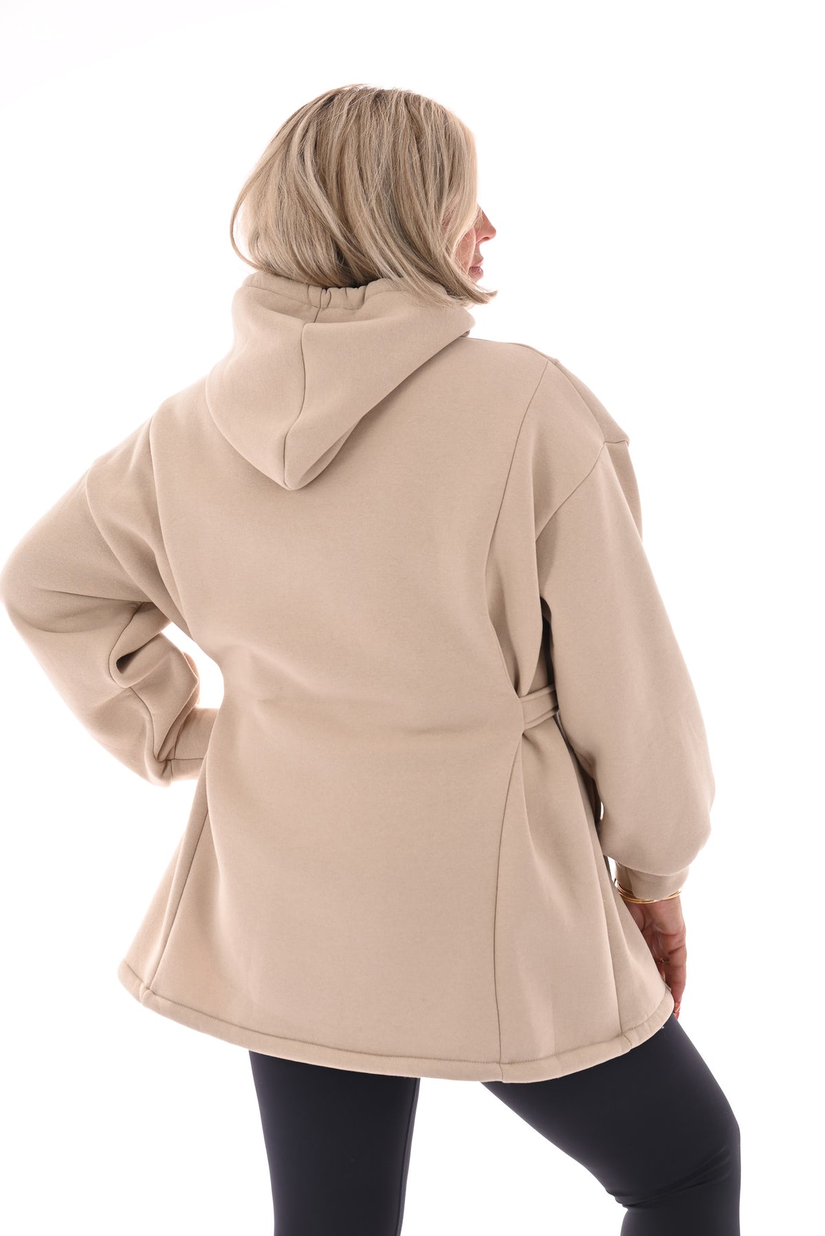 Lange sweater gesp detail beige