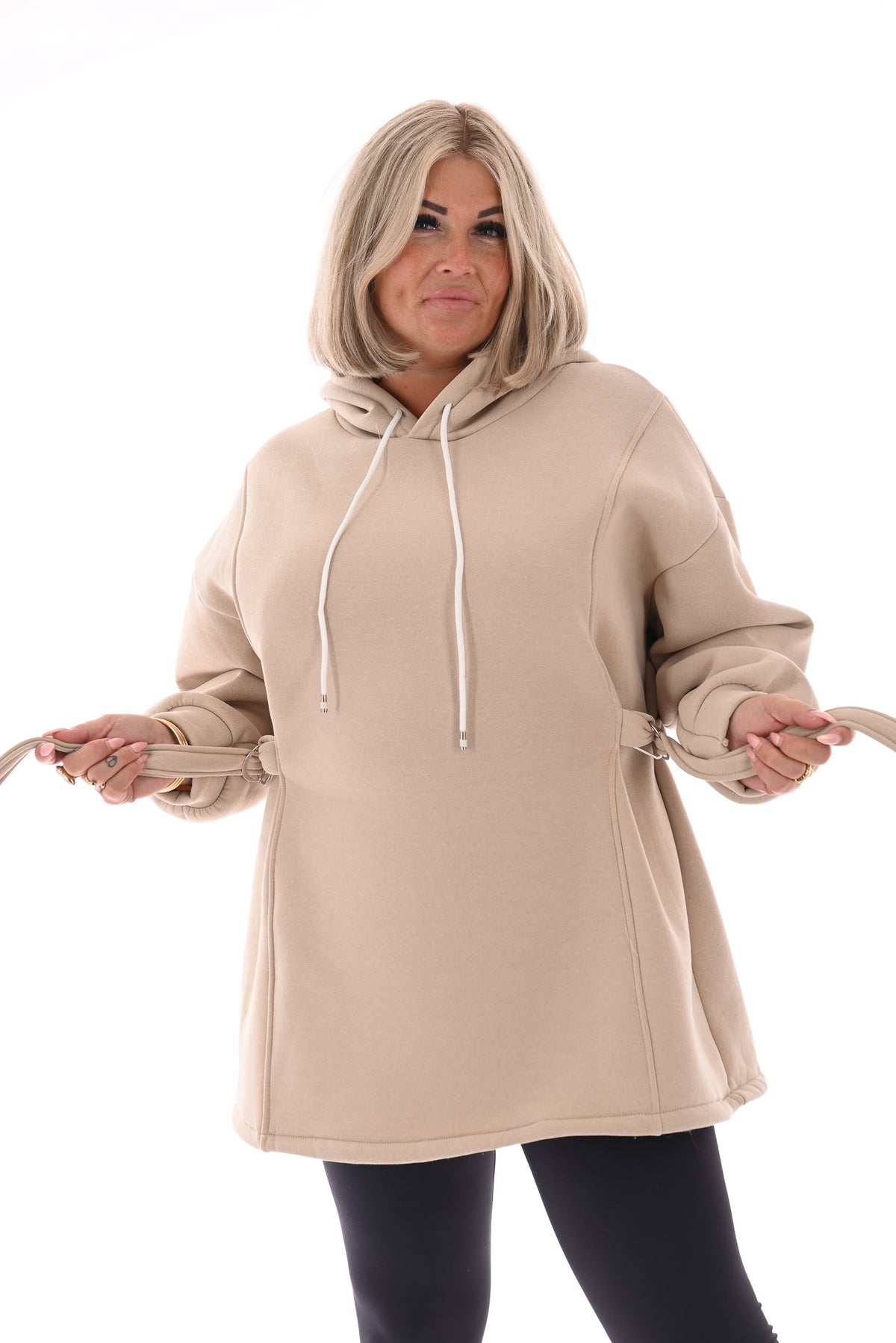 Lange sweater gesp detail beige