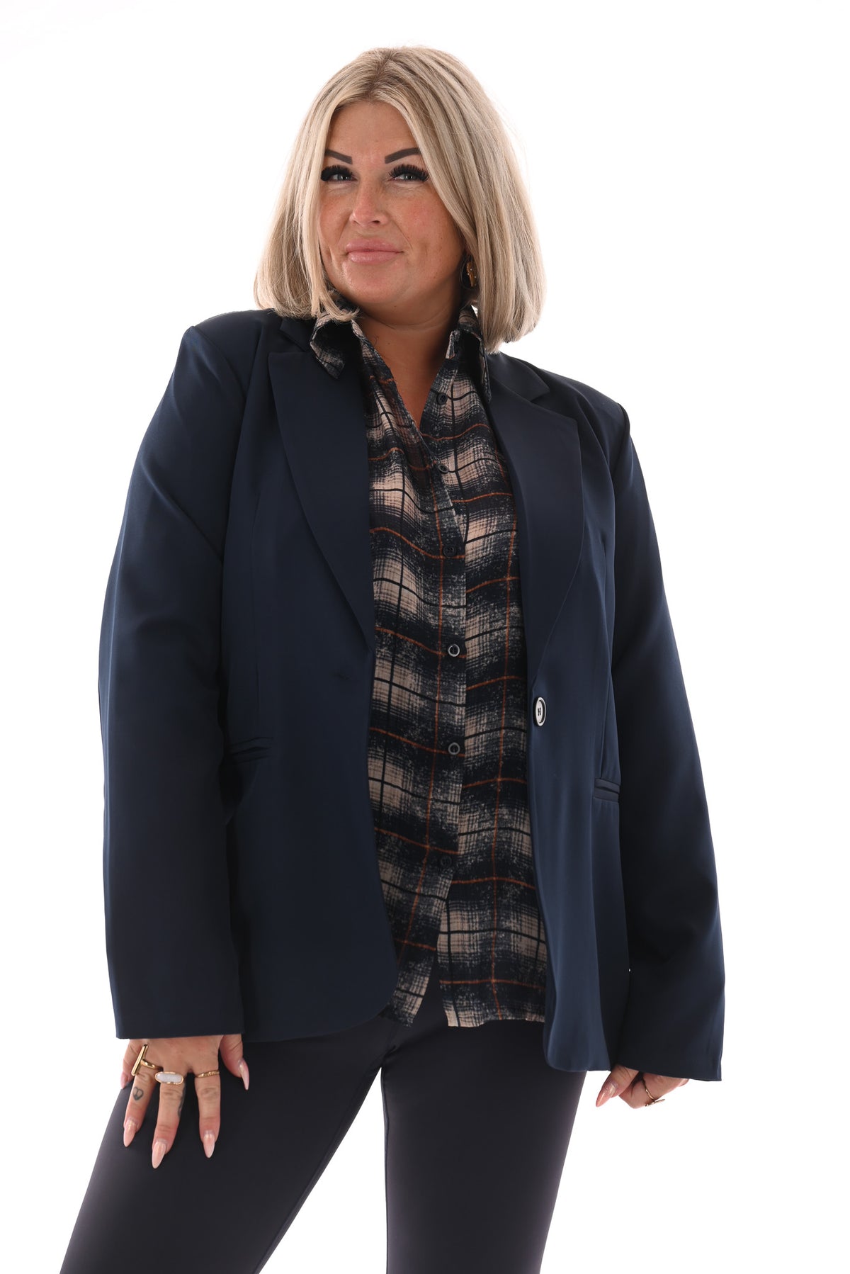 Blazer uni marineblauw