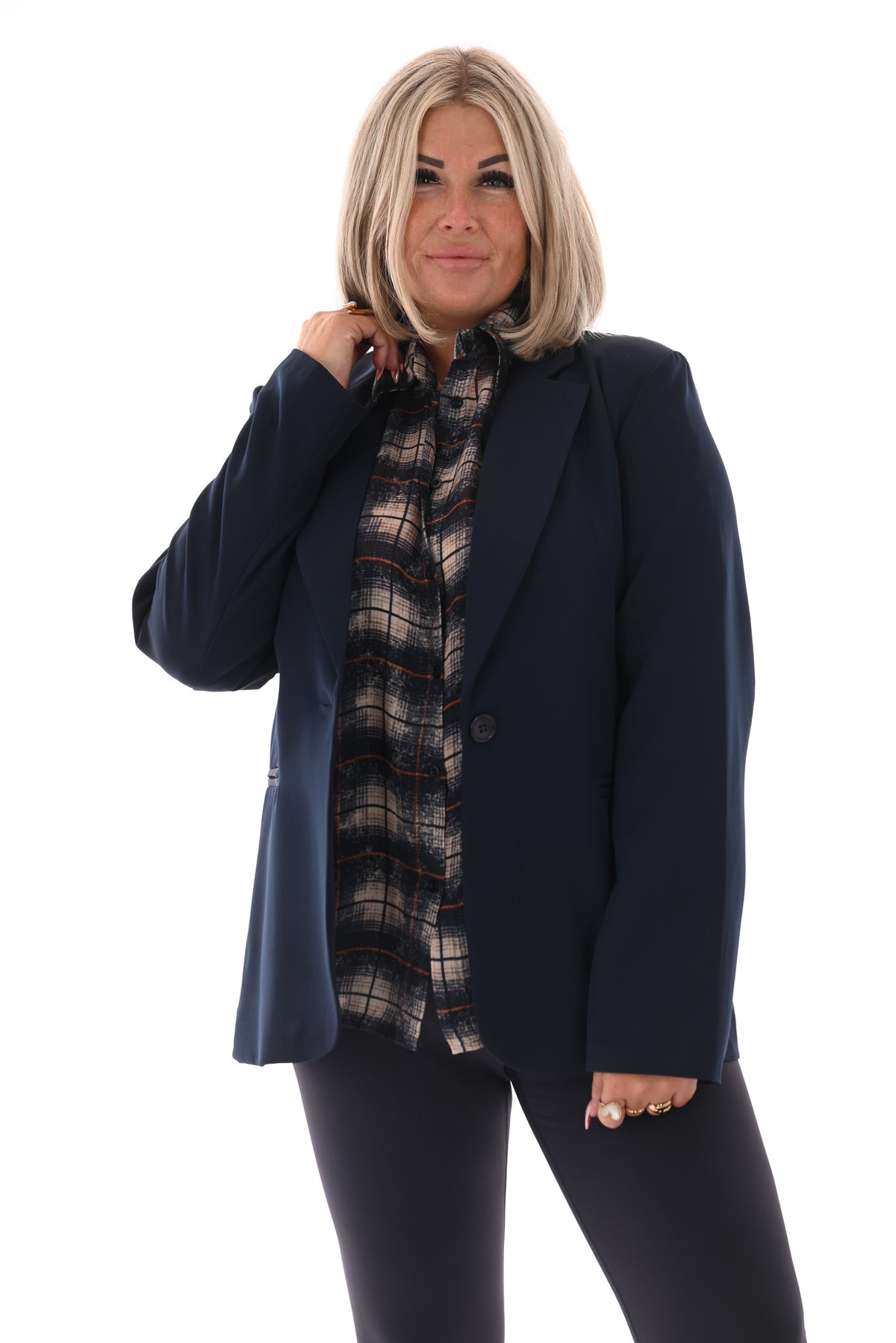 Blazer uni marineblauw