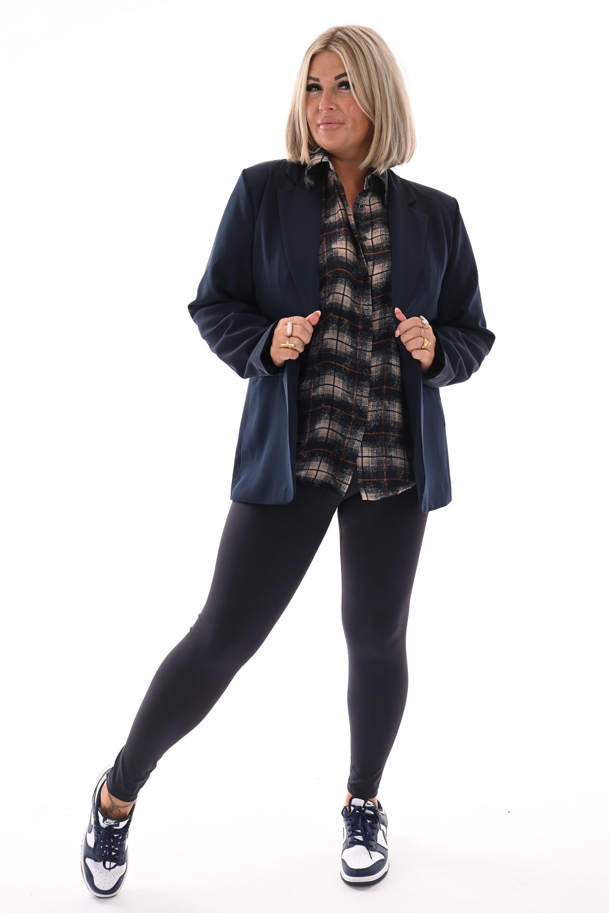 Blazer uni marineblauw