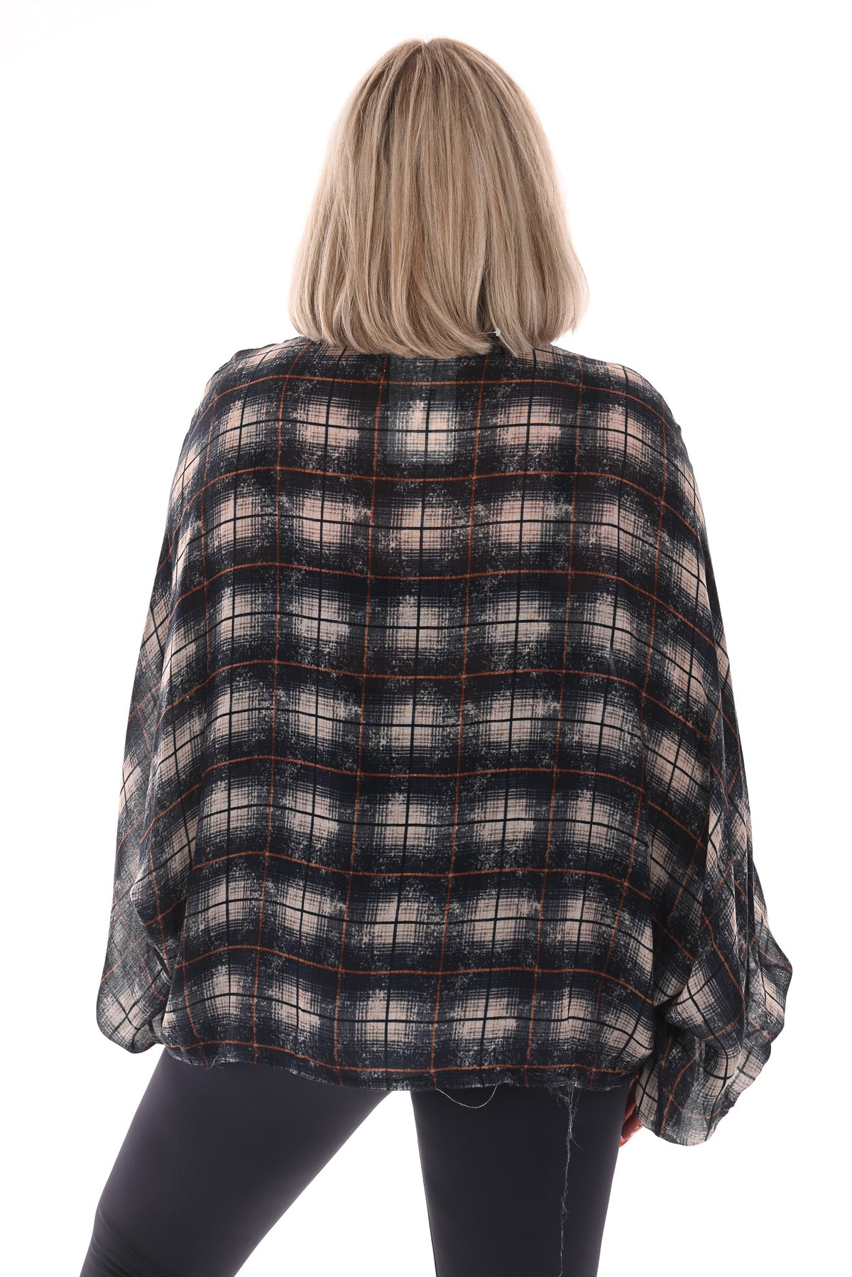 Houthakkers vleermuis blouse marineblauw