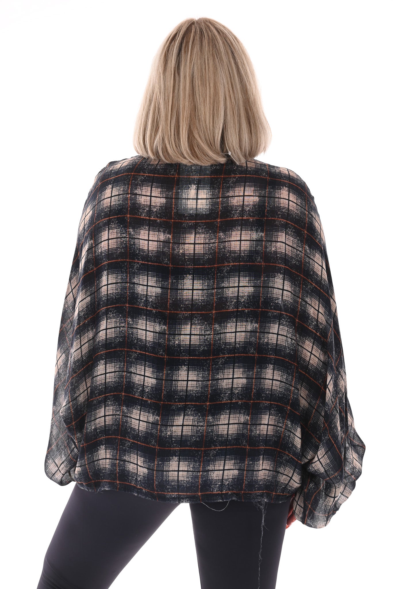 Houthakkers vleermuis blouse marineblauw