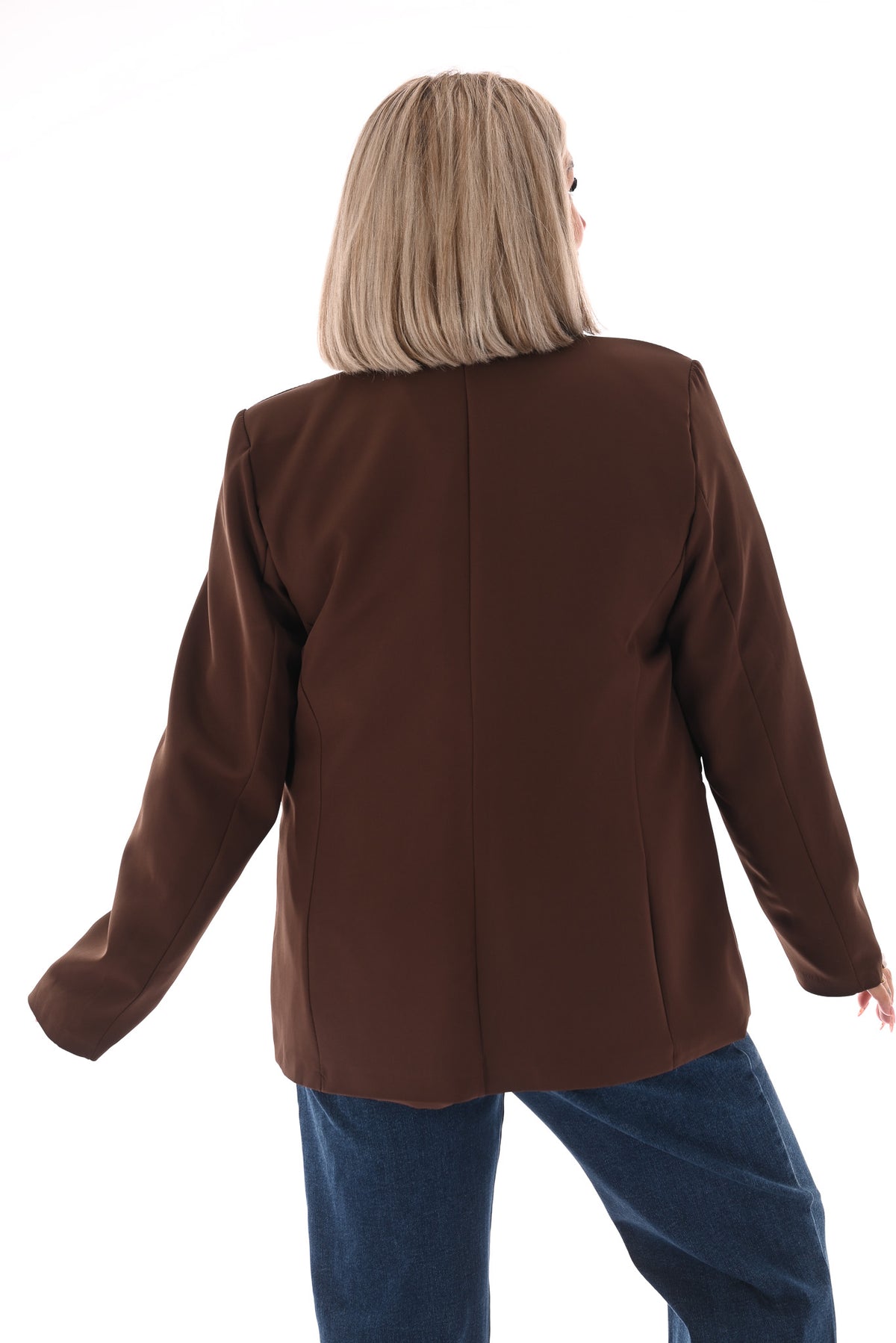 Blazer uni donkerbruin