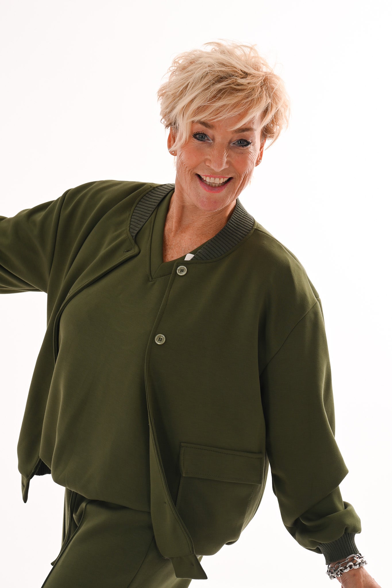 Bomber joggings jack uni legergroen