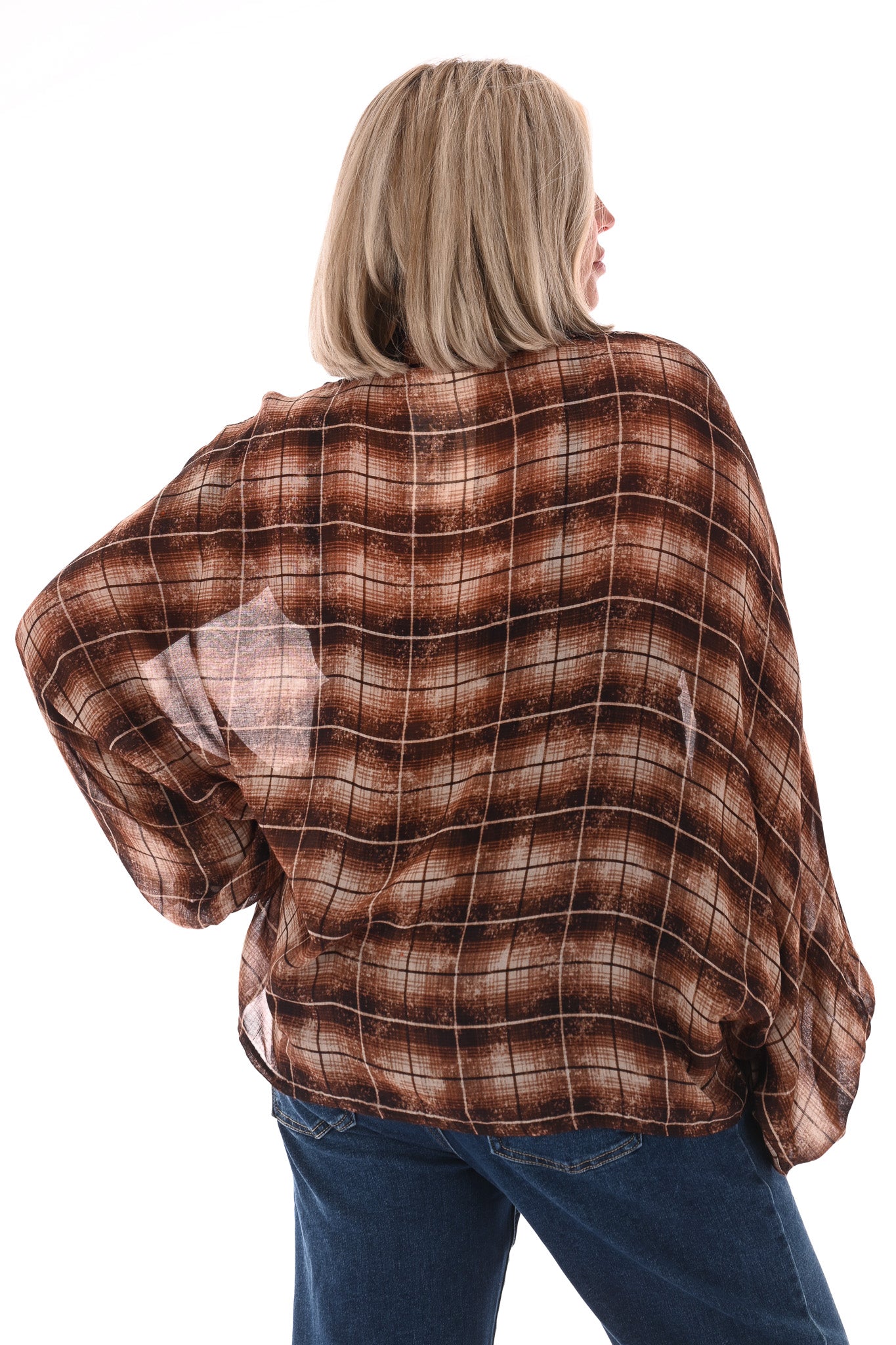 Houthakkers vleermuis blouse bruin