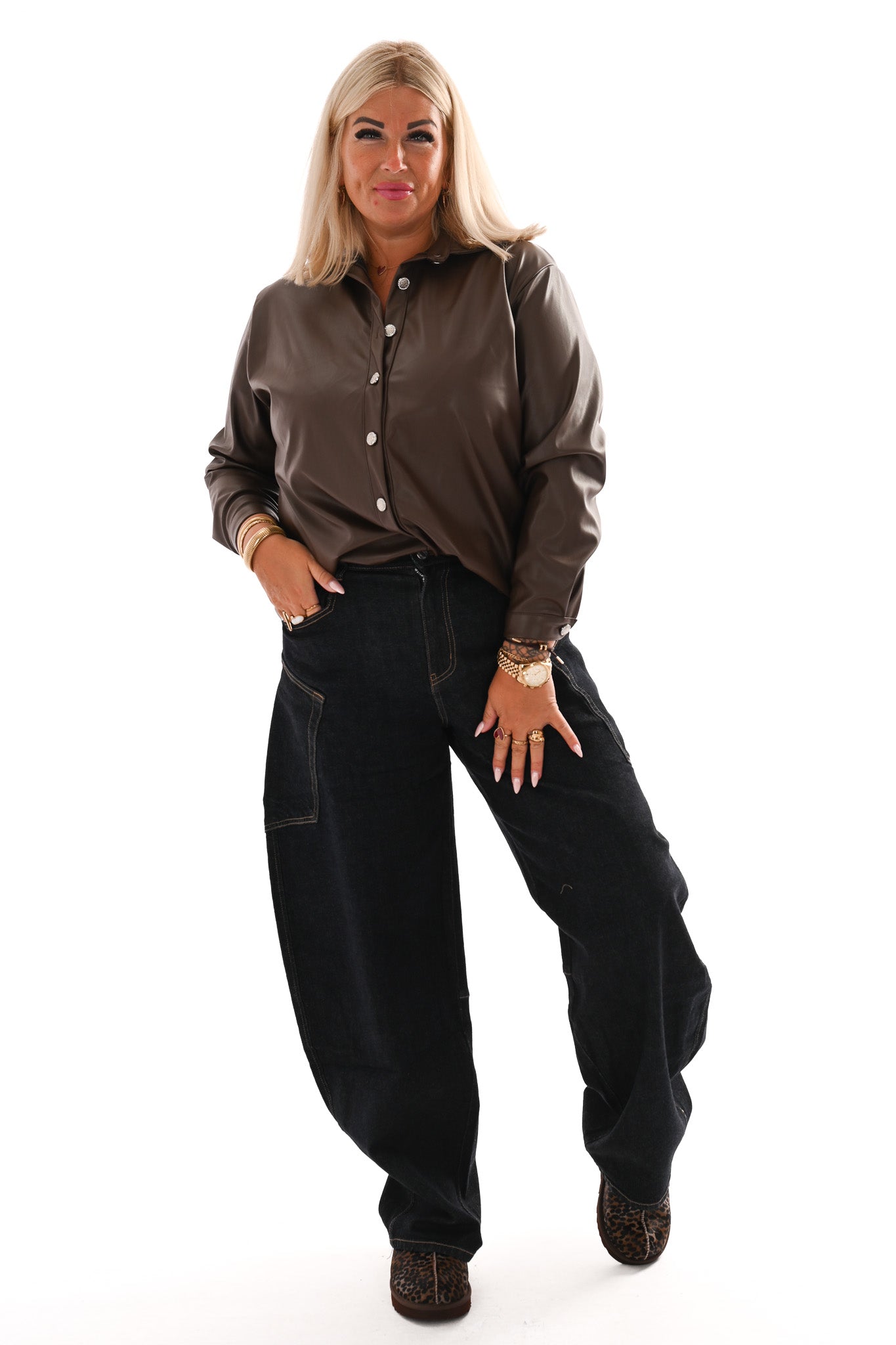 Queen of hearts ballon jeans donkerblauw
