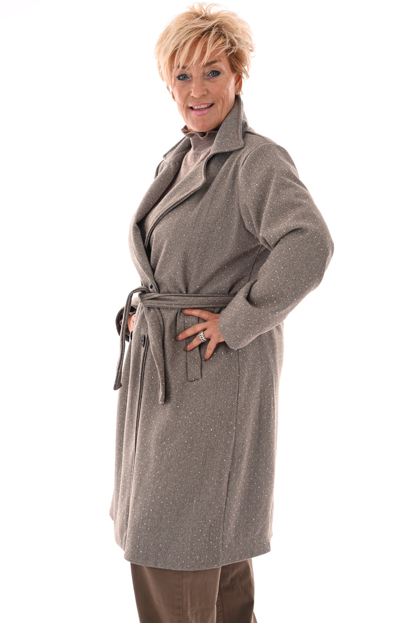 Manteljas strass taupe
