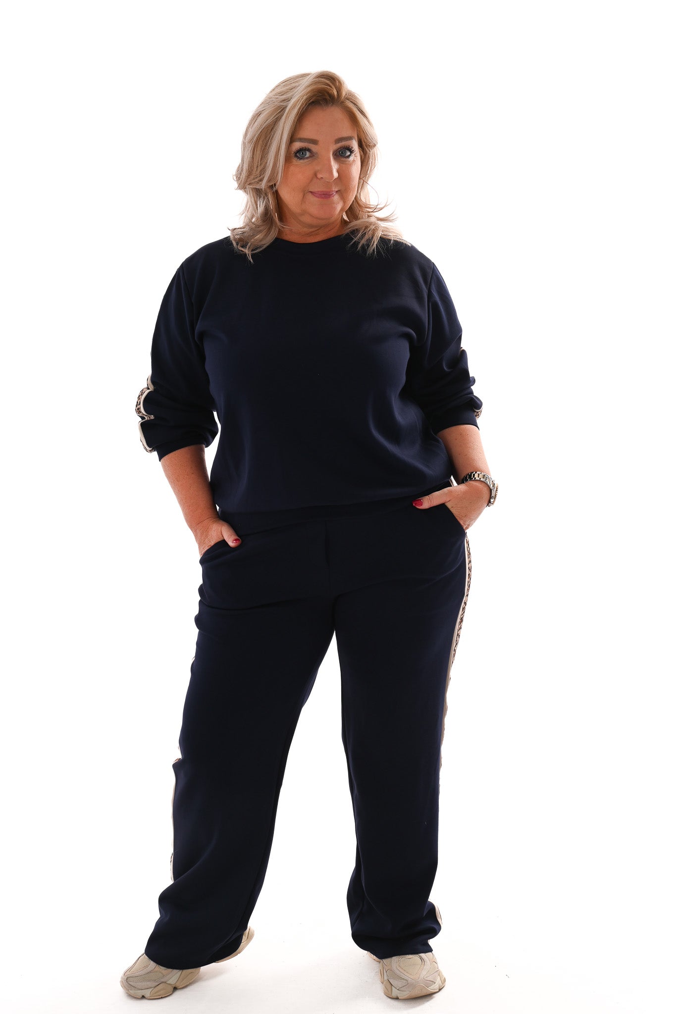 Tweedelig jogging set panterbies marineblauw