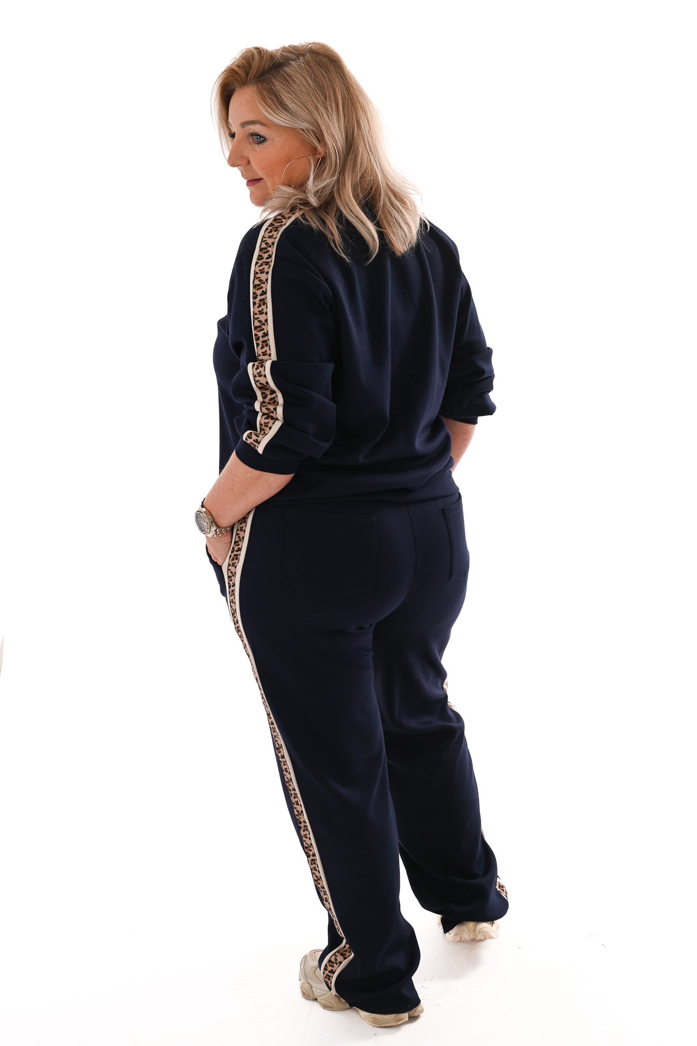 Tweedelig jogging set panterbies marineblauw