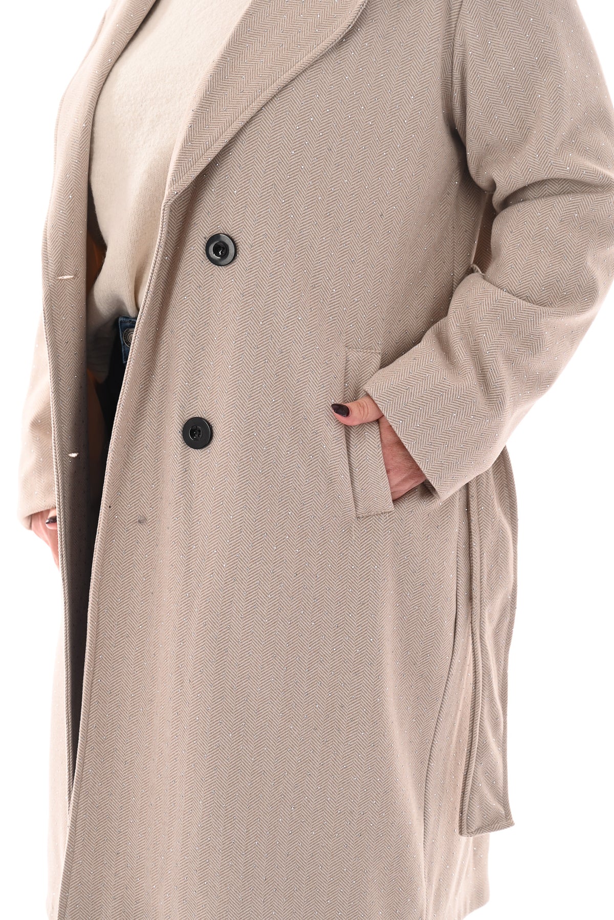 Manteljas strass beige