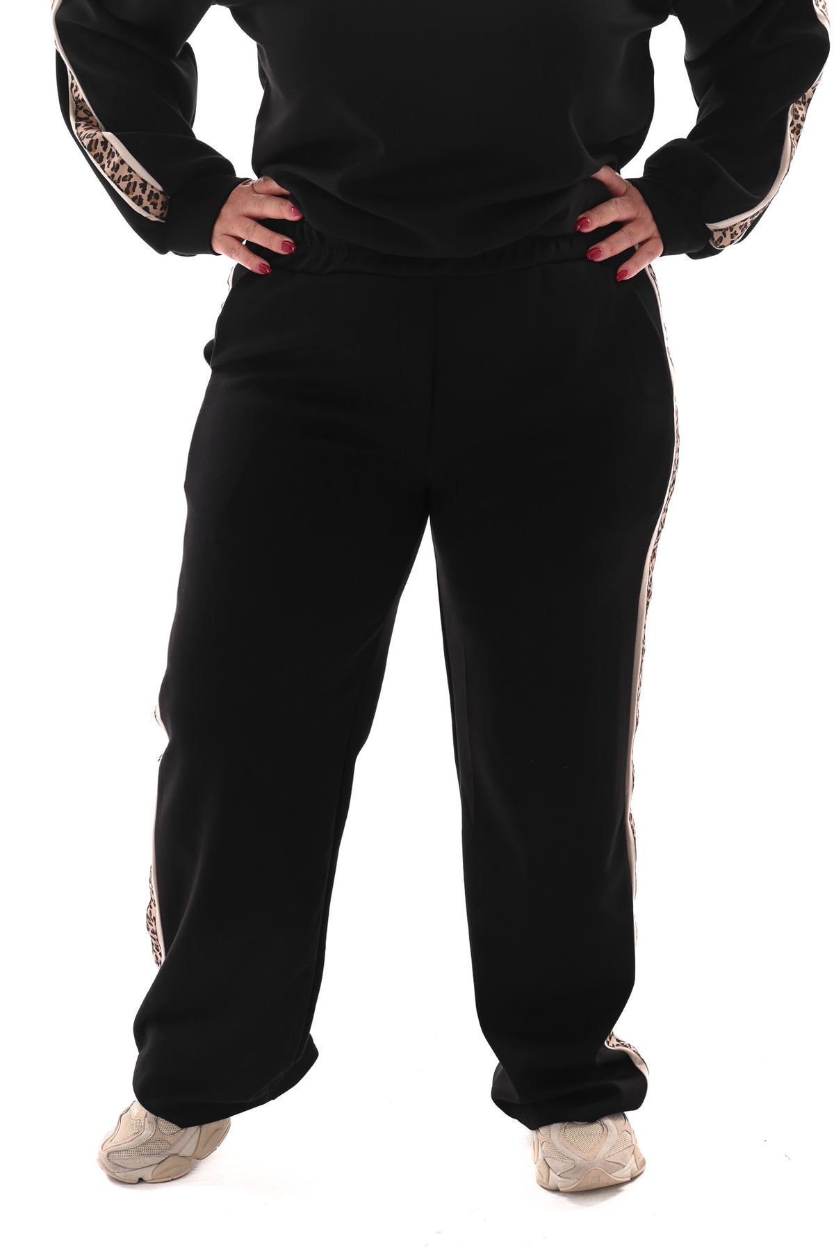 Tweedelig jogging set panterbies zwart