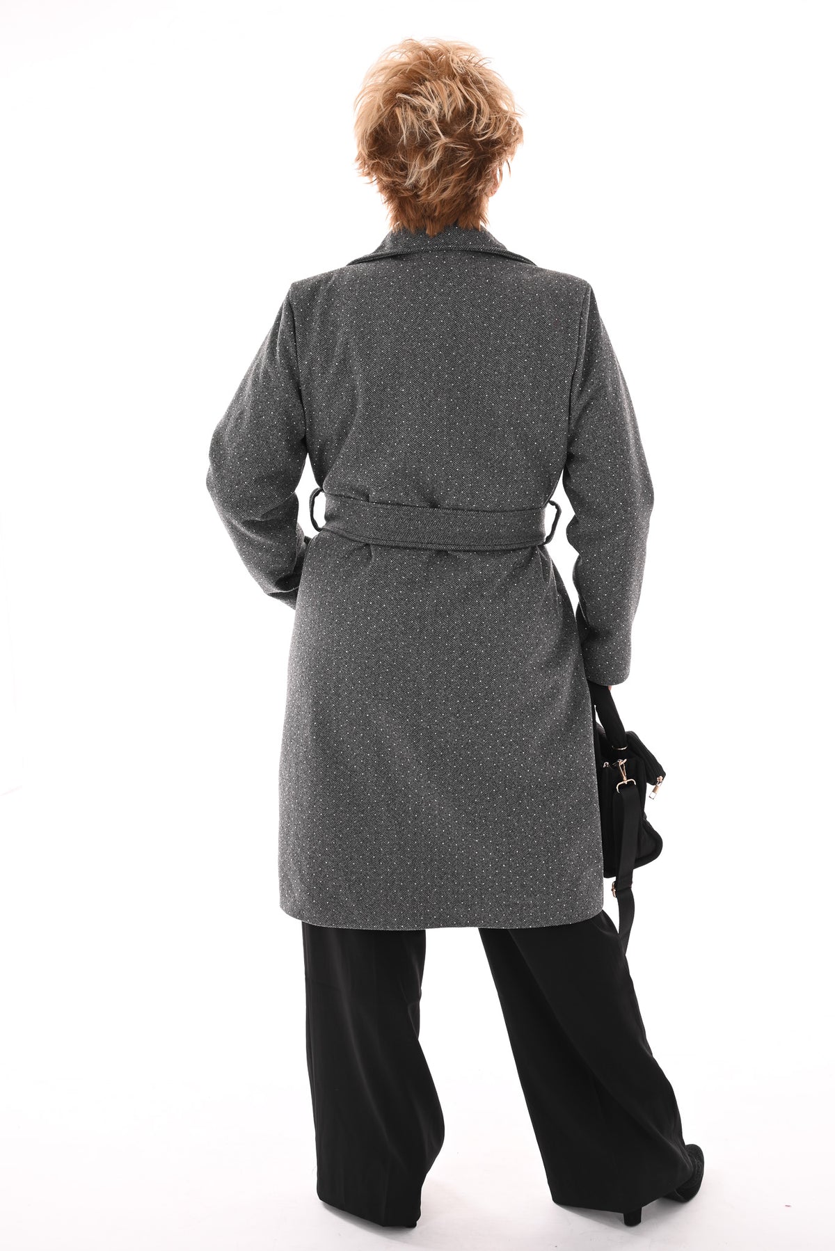 Manteljas strass antraciet