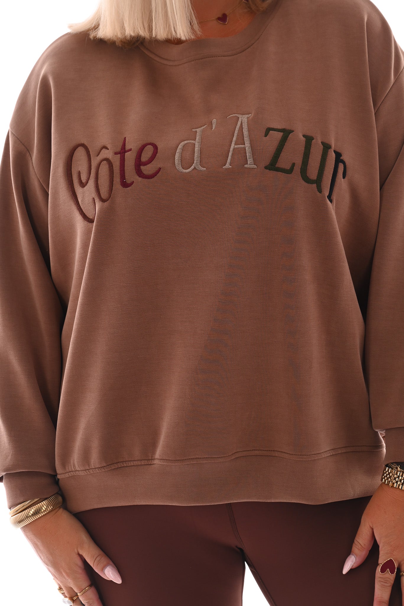 Sweater Cote d' Azur lichtbruin