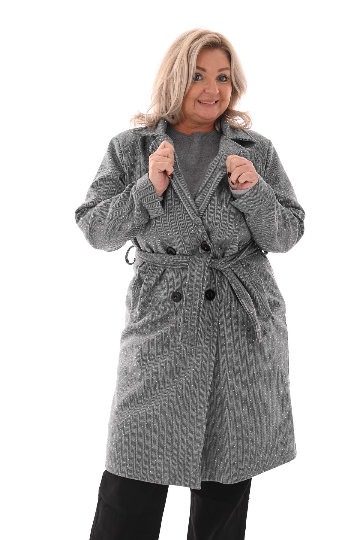 Manteljas strass grijs