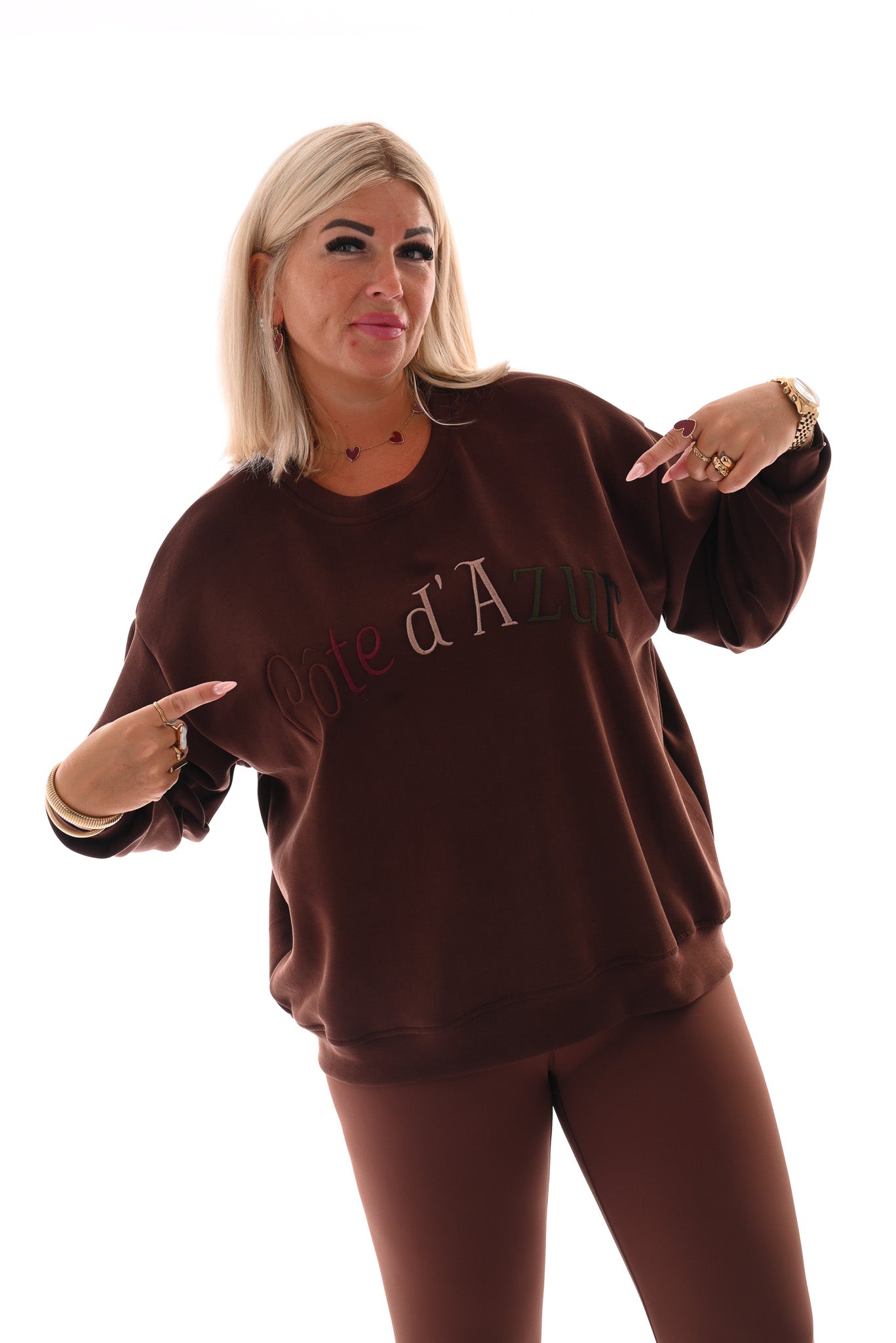 Sweater Cote d' Azur donkerbruin