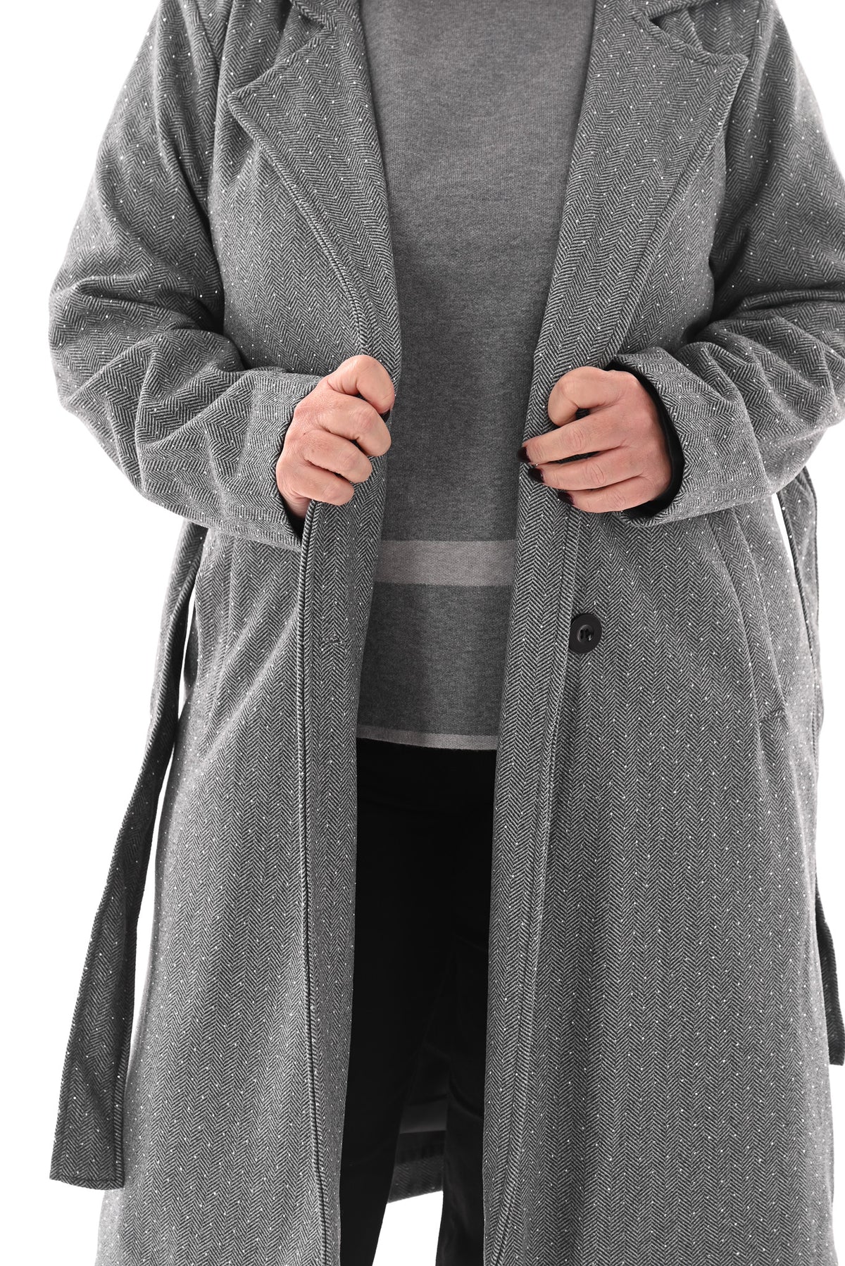 Manteljas strass grijs