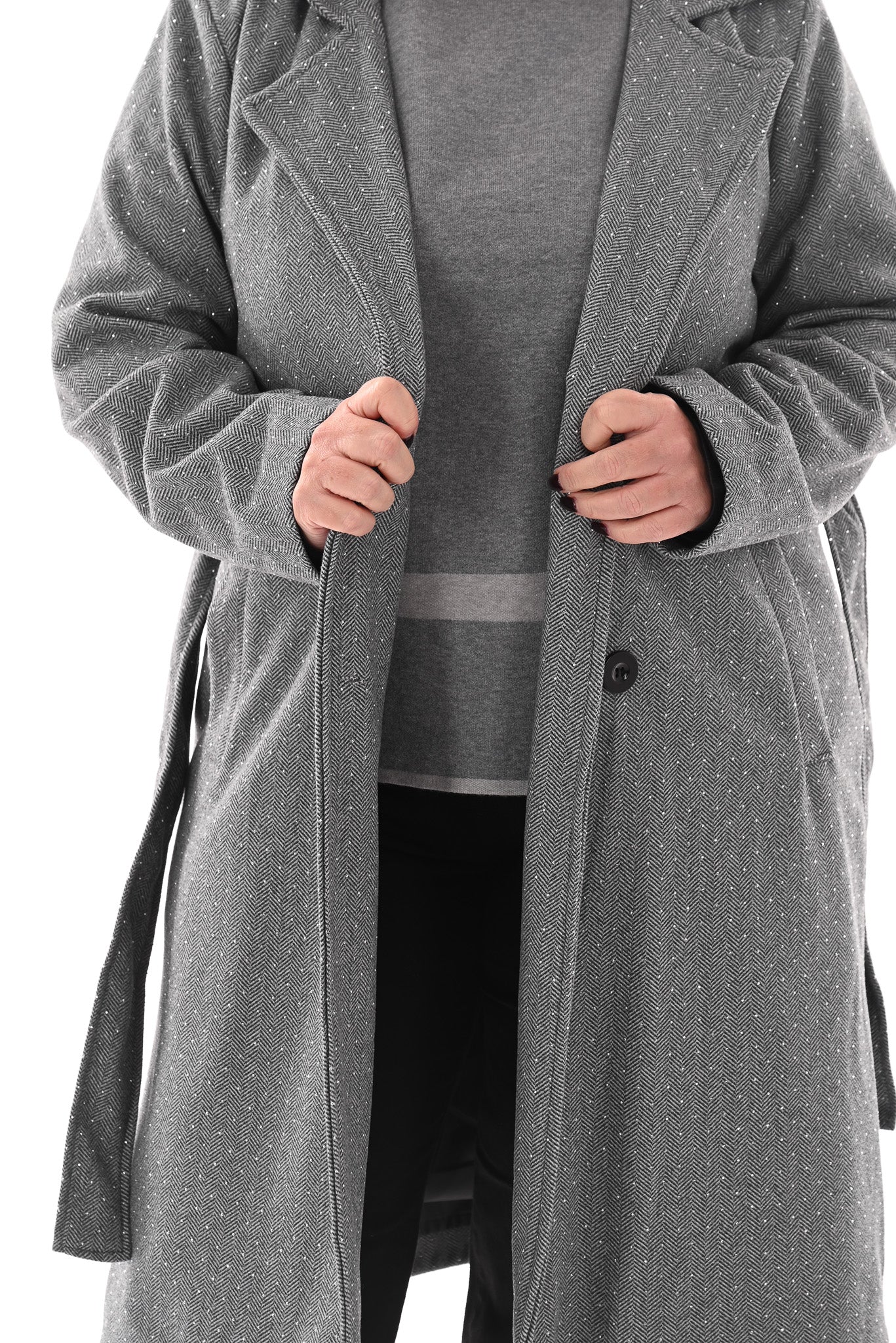 Manteljas strass grijs