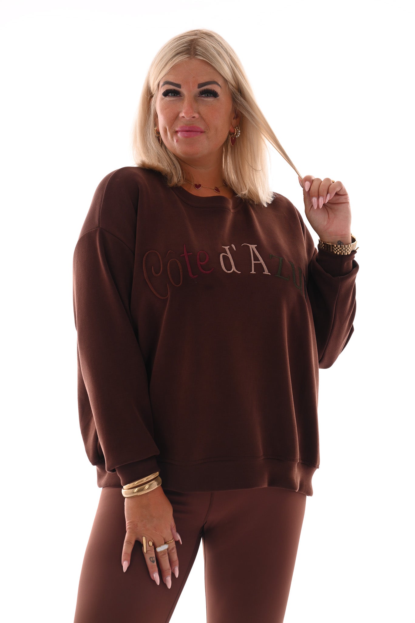 Sweater Cote d' Azur donkerbruin