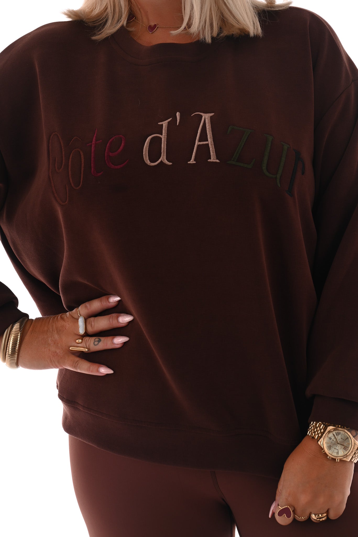 Sweater Cote d' Azur donkerbruin