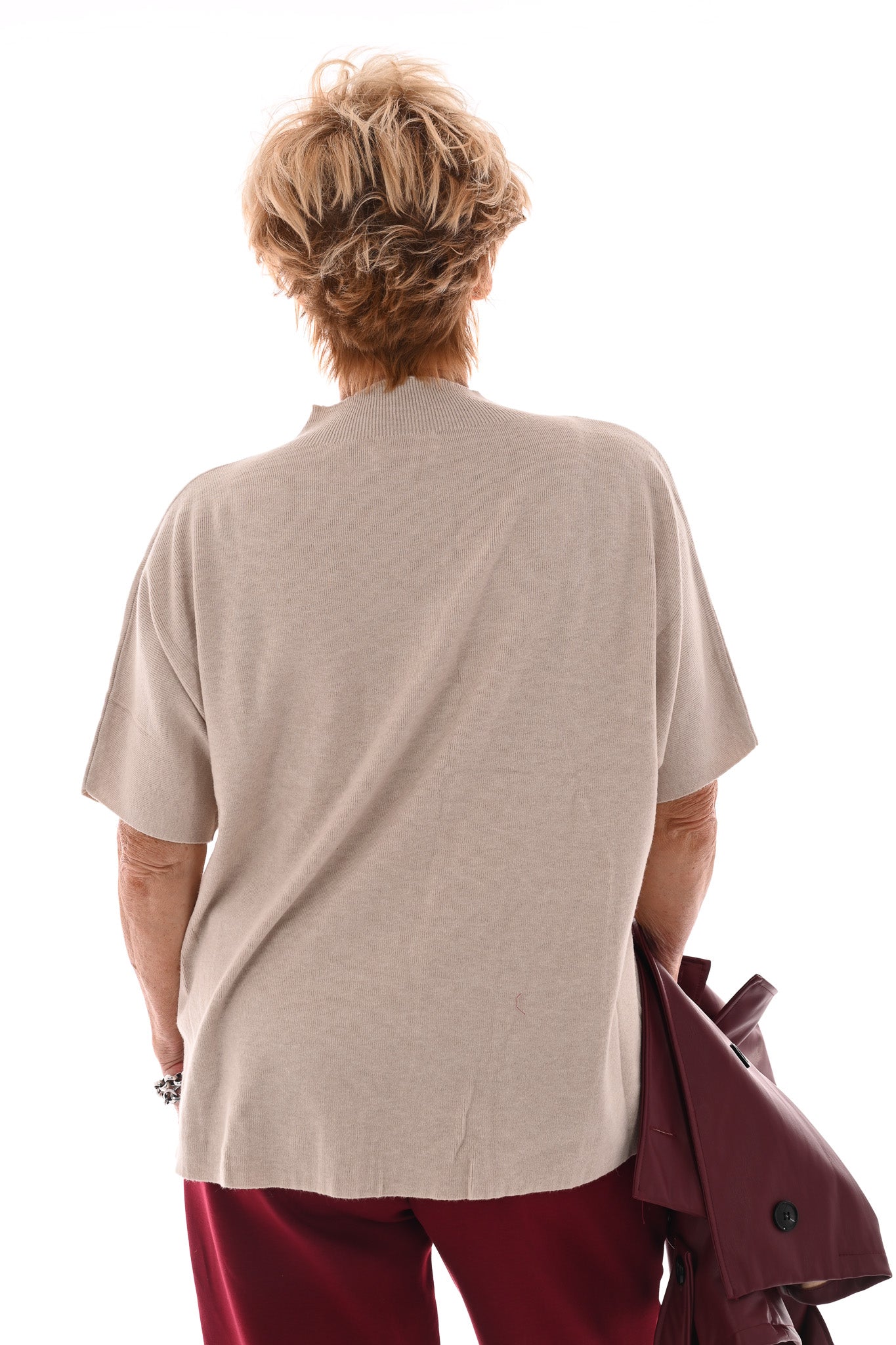 Coltrui met korte mouwen uni beige