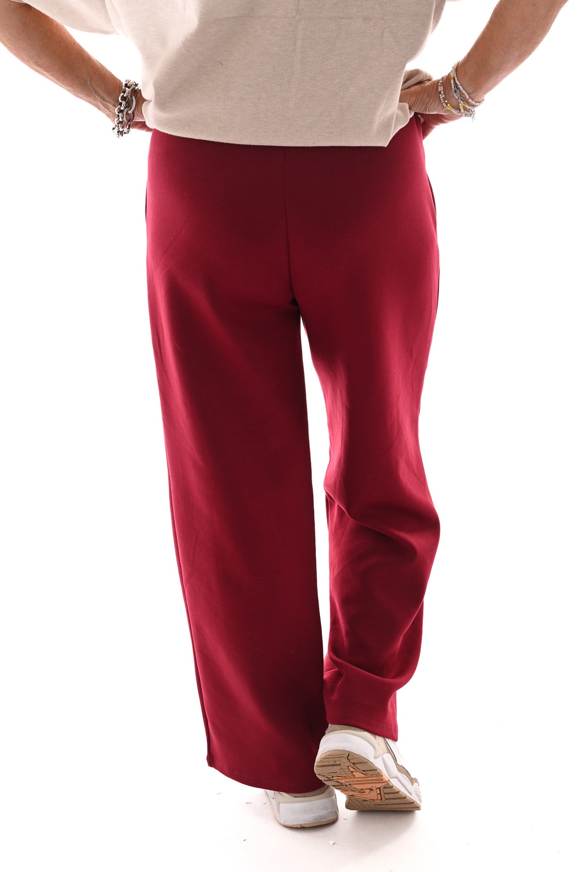 Joggings broek met elastieken band bordeaux