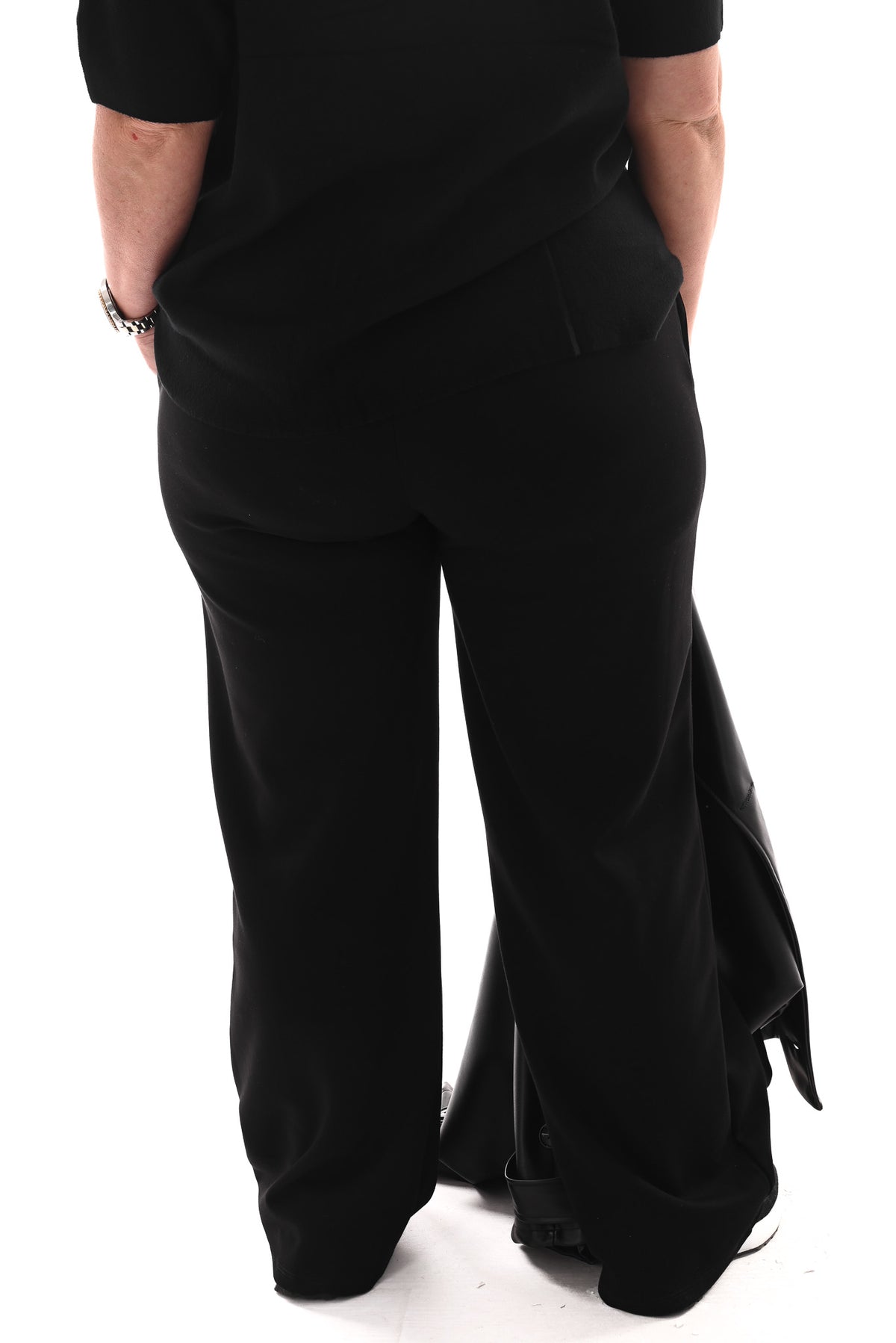 Joggings broek met elastieken band zwart