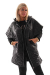 Lange bodywarmer met capuchon zwart