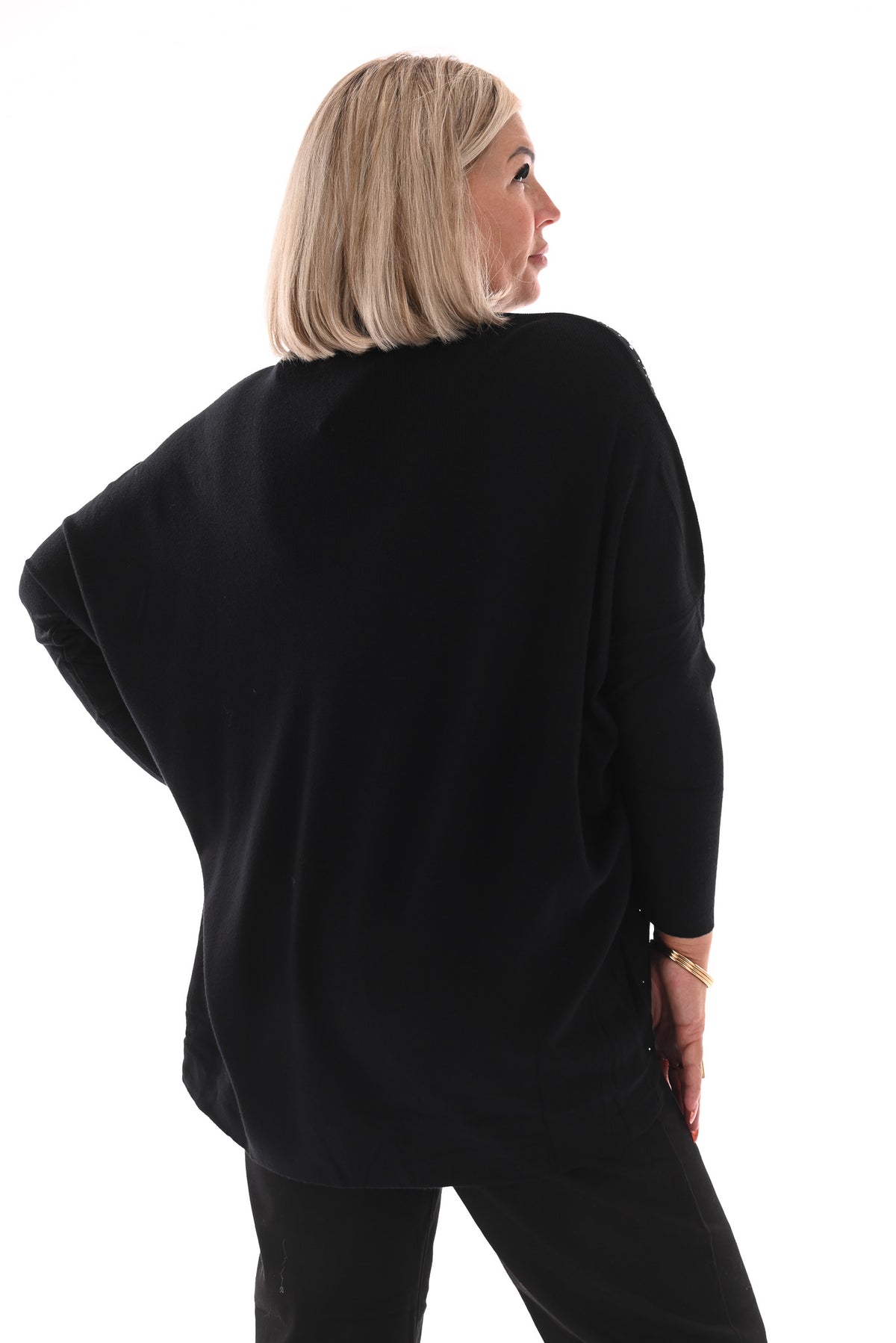 Trui met strassmix zwart