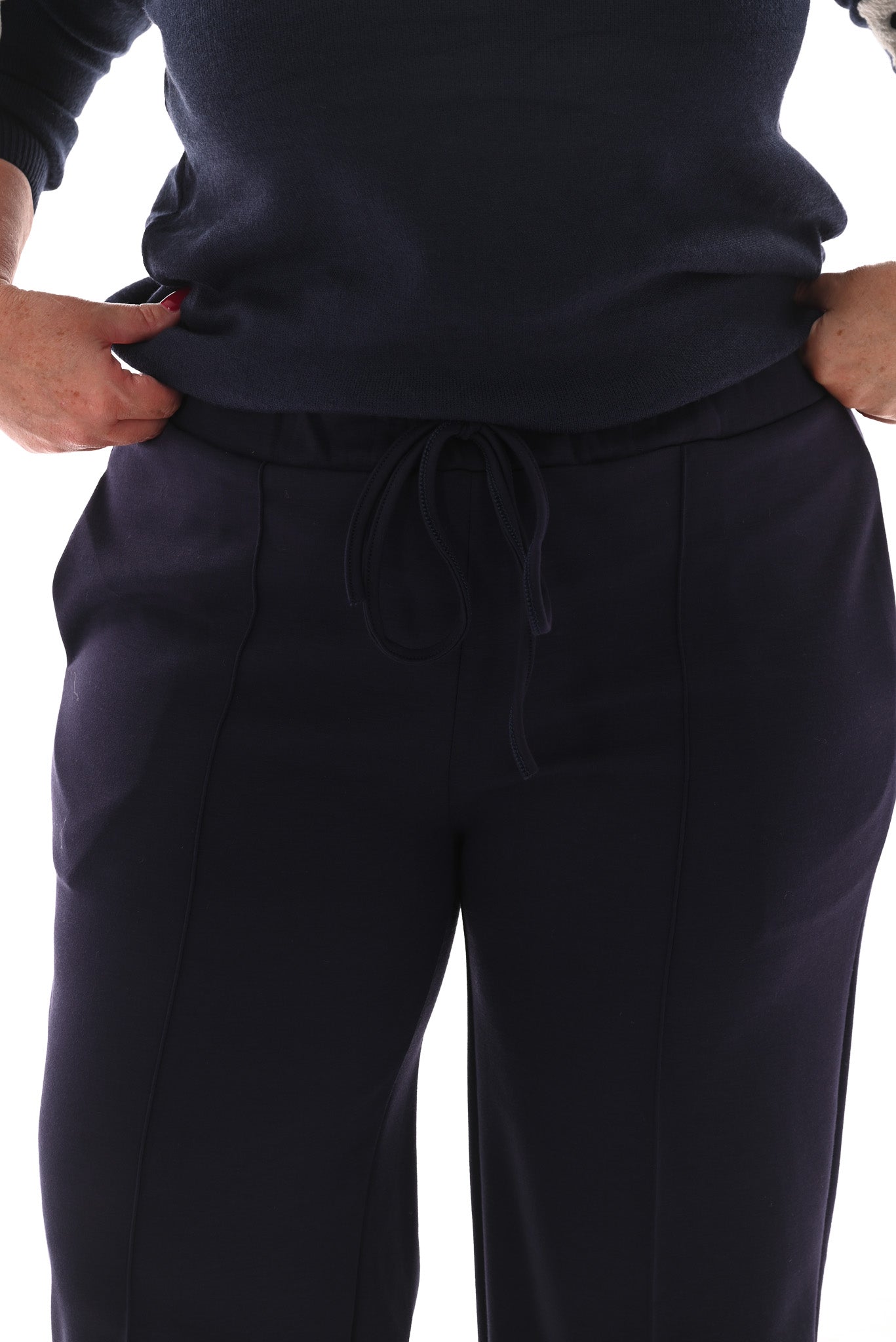 Joggings broek met elastieken band marineblauw