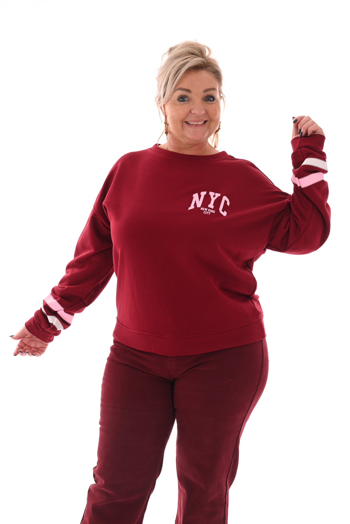 Sweater NYC rood