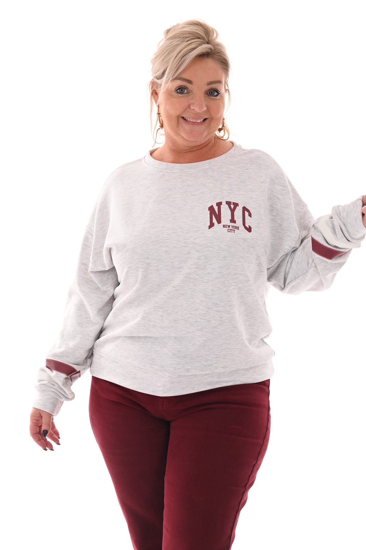 Sweater NYC lichtgrijs