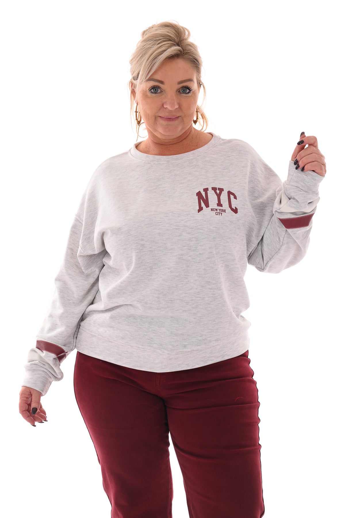 Sweater NYC lichtgrijs