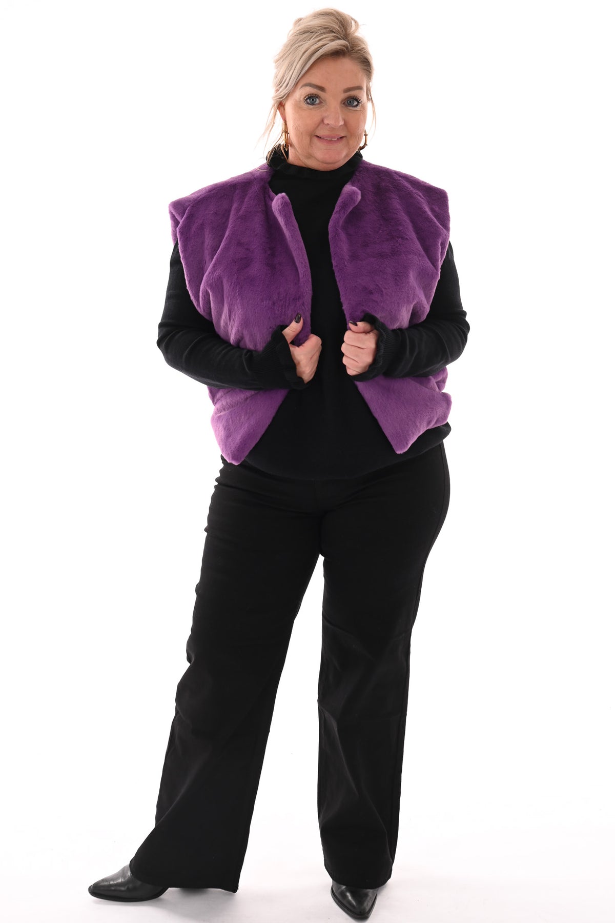 Gilet faux fur paars