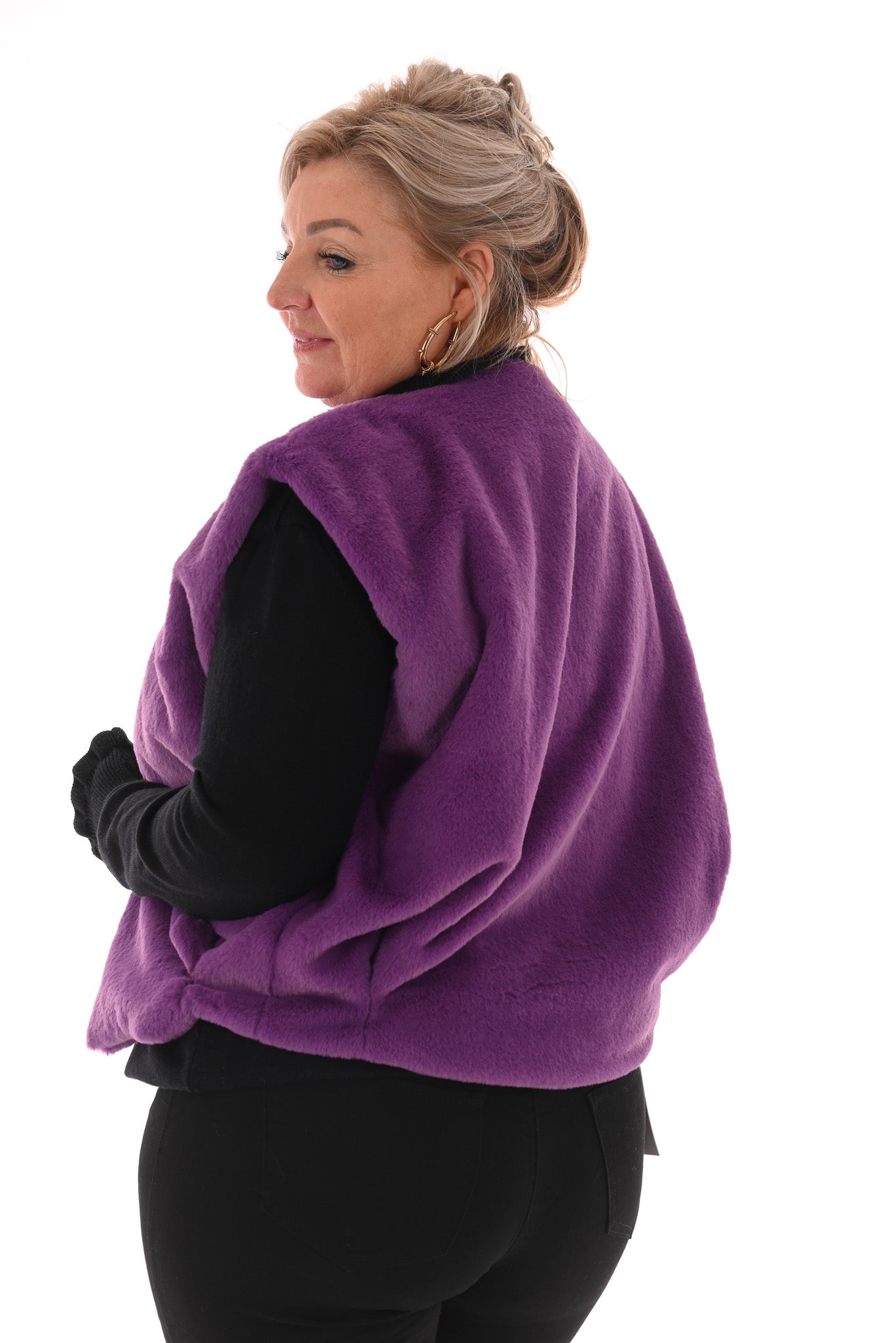 Gilet faux fur paars