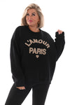 Sweater l'amour paris zwart