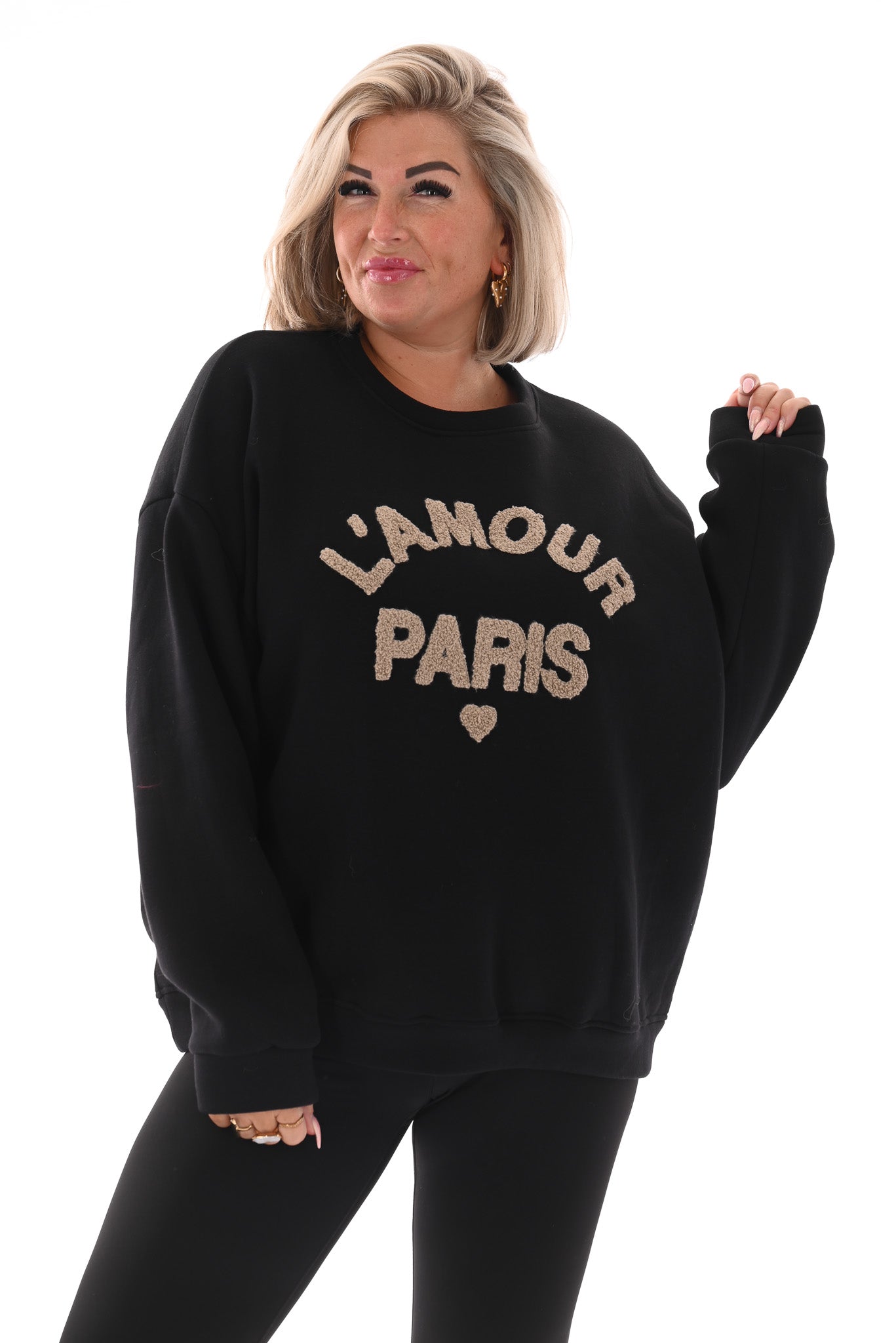 Sweater l'amour paris zwart
