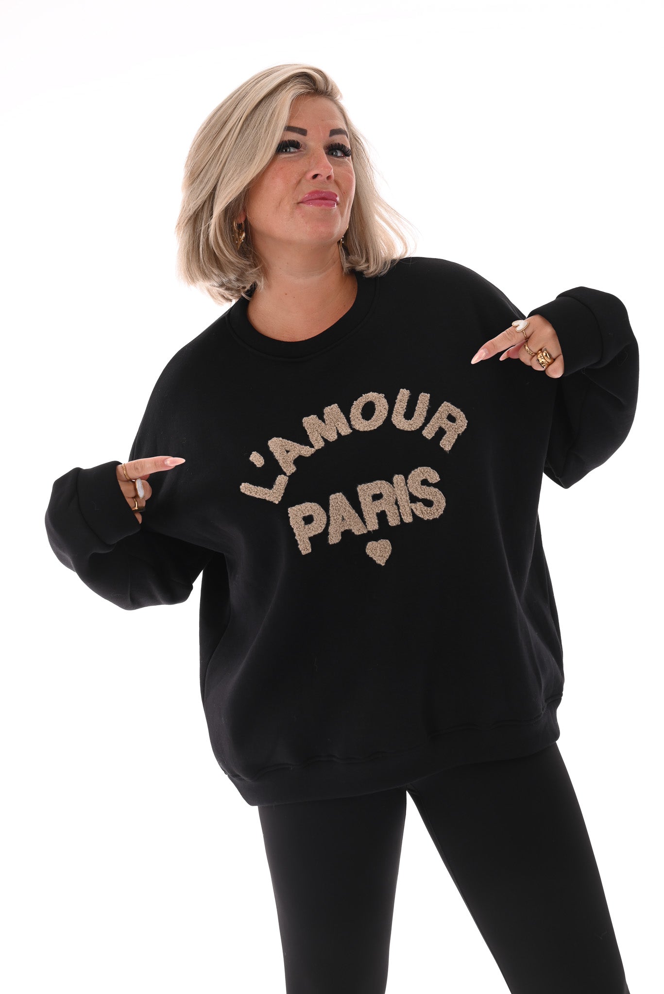 Sweater l'amour paris zwart