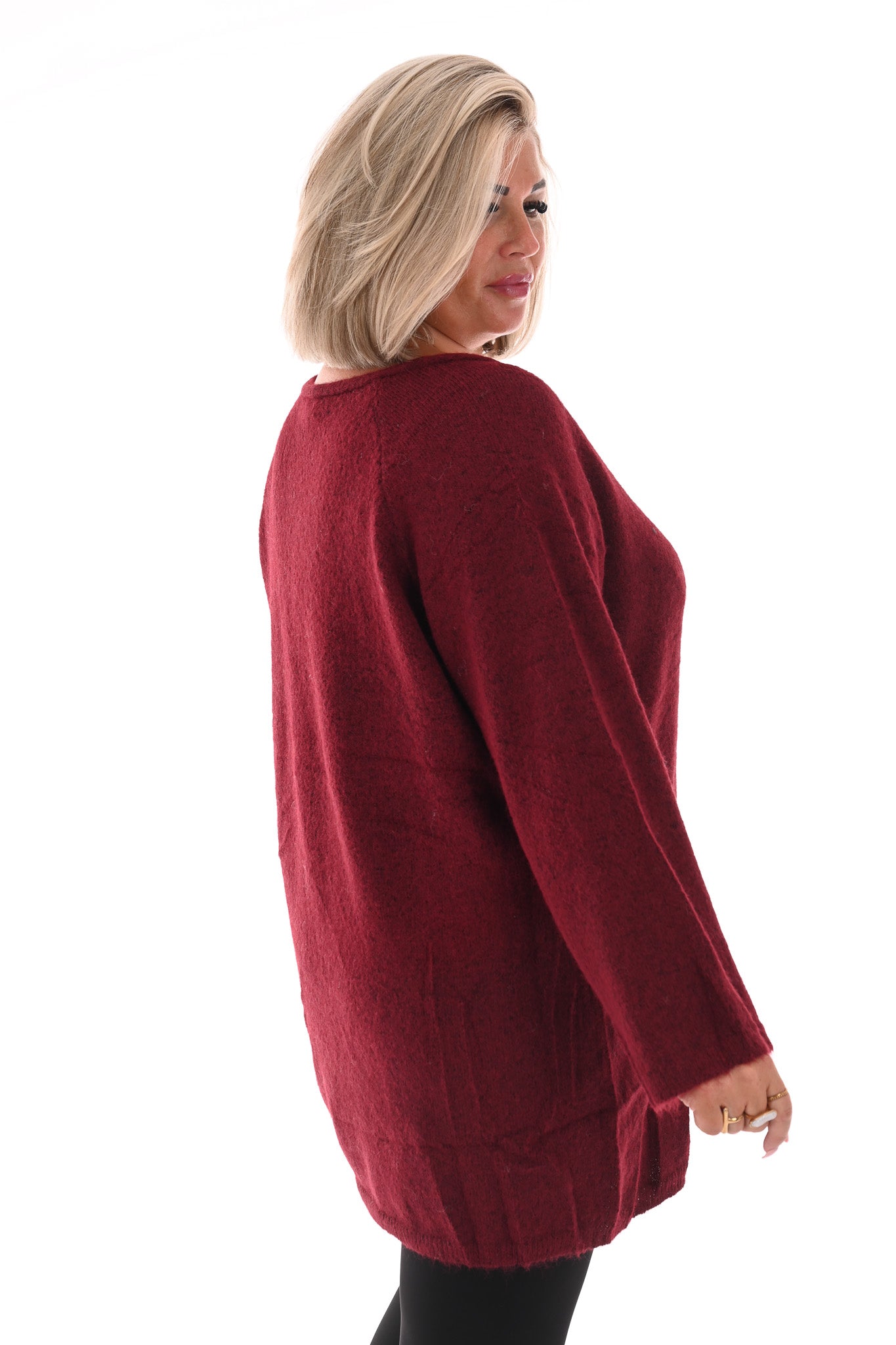 Trui v-hals bordeaux