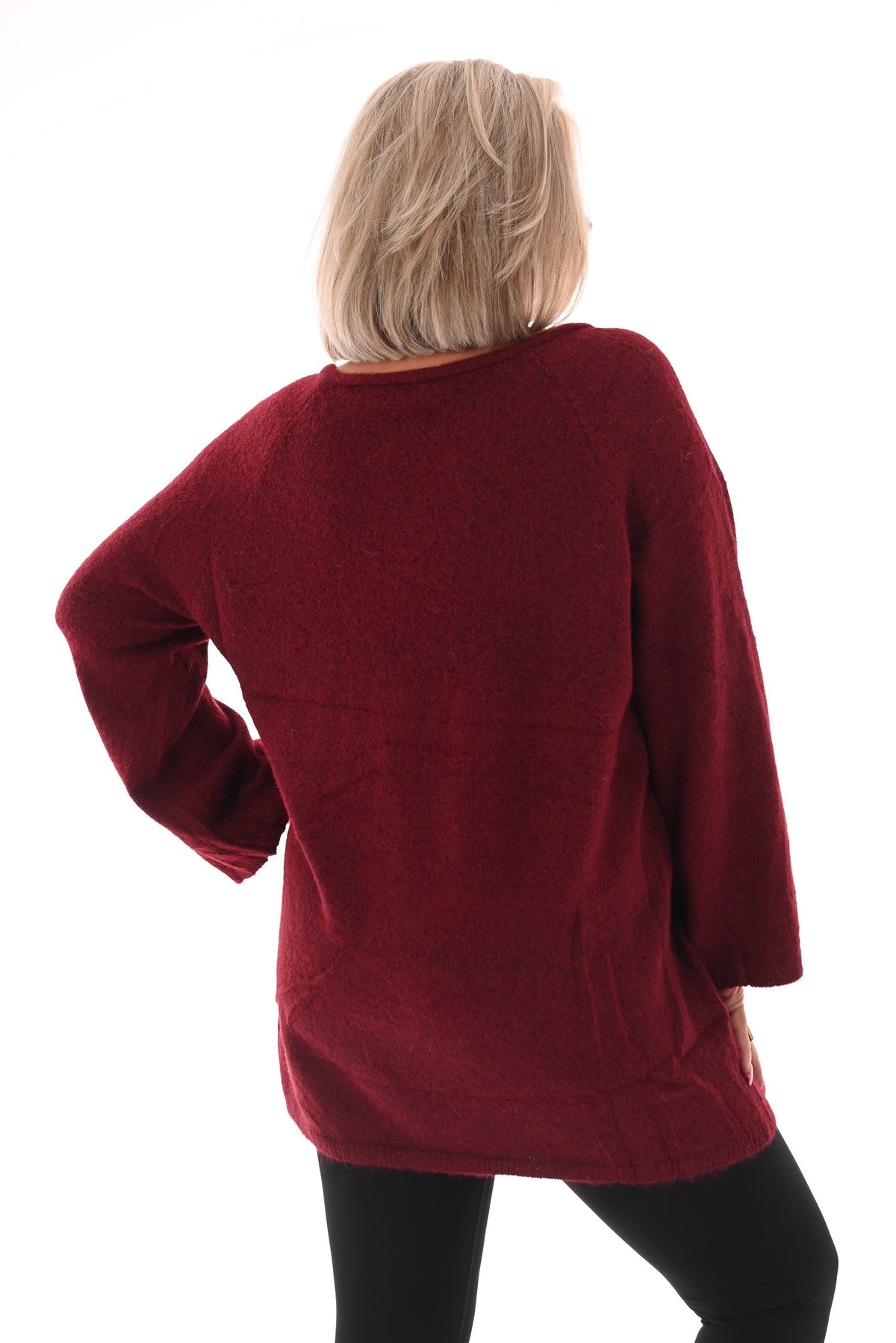 Trui v-hals bordeaux