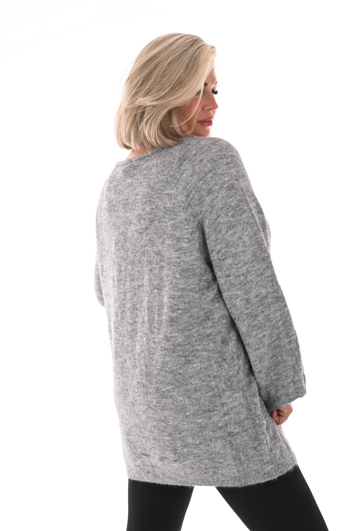 Trui v-hals lichtgrijs