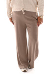 Wide leg joggingsbroek beige