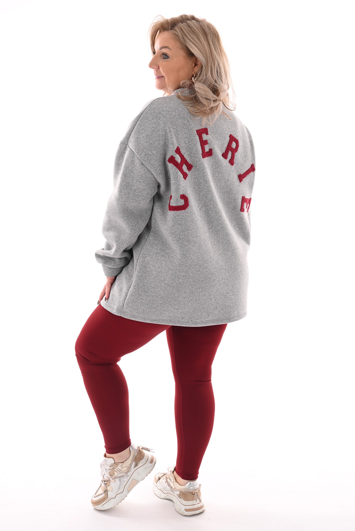 Sweater cherie teddy grijs