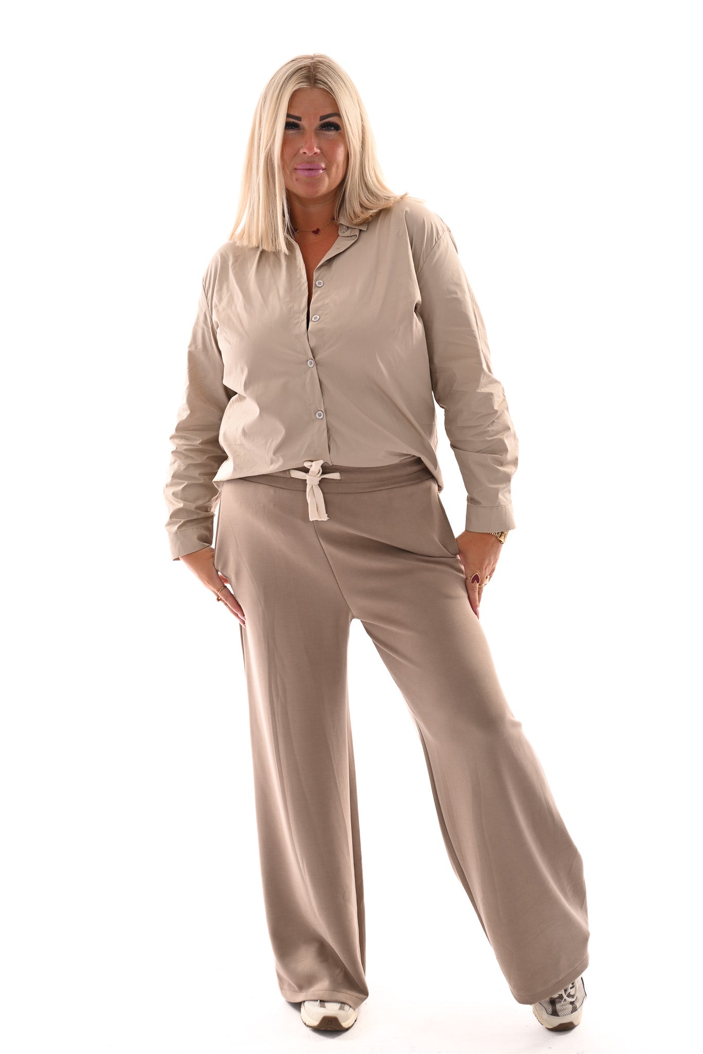 Blouse doorknoop New York beige